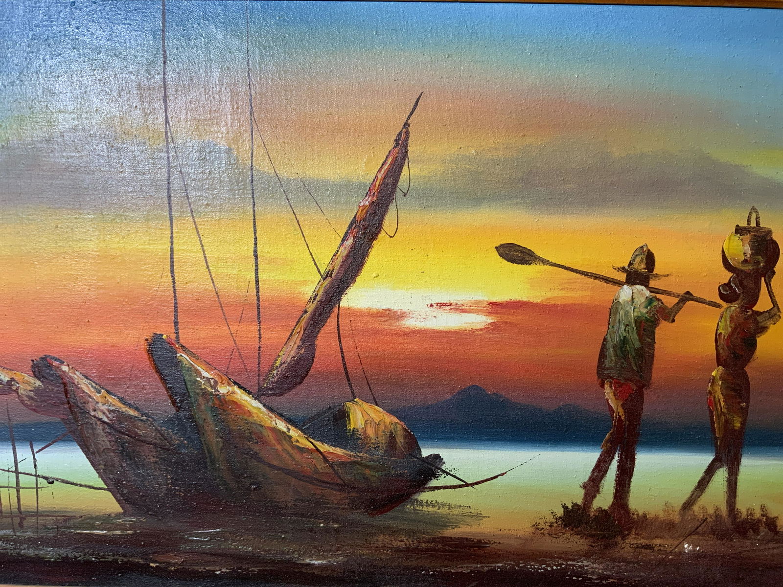 Fishermen at Sunset Acrylic on Canvas (1 of 7)