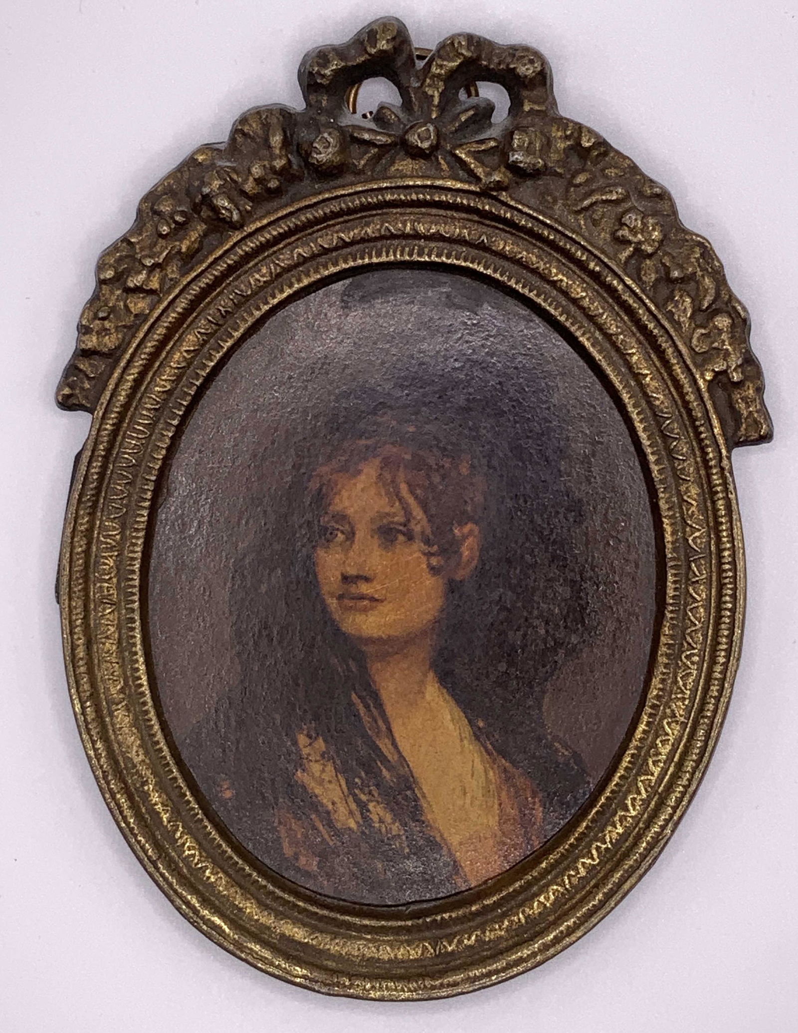 Framed Lithograph Portrait of Young Woman (1 of 5)