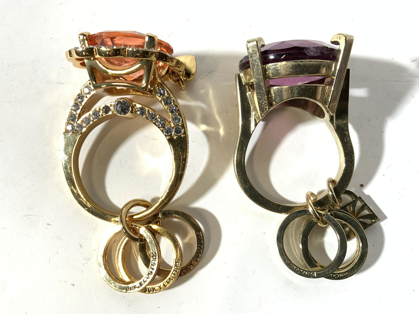 Lot 2 Ring Shaped Purse Ornaments W Rhinestones (1 of 8)