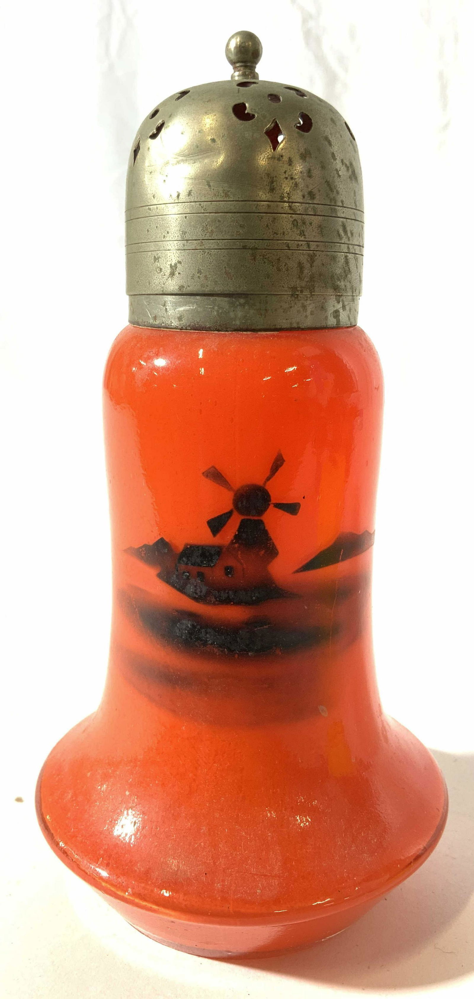 Art Glass Salt Shaker W Electro Plated Top (1 of 8)