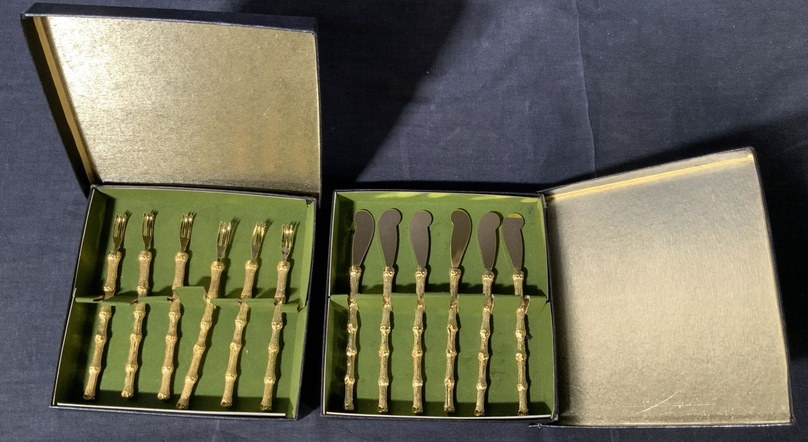 2 6pcs Sets Gold Toned Cocktail Forks & knives (1 of 10)