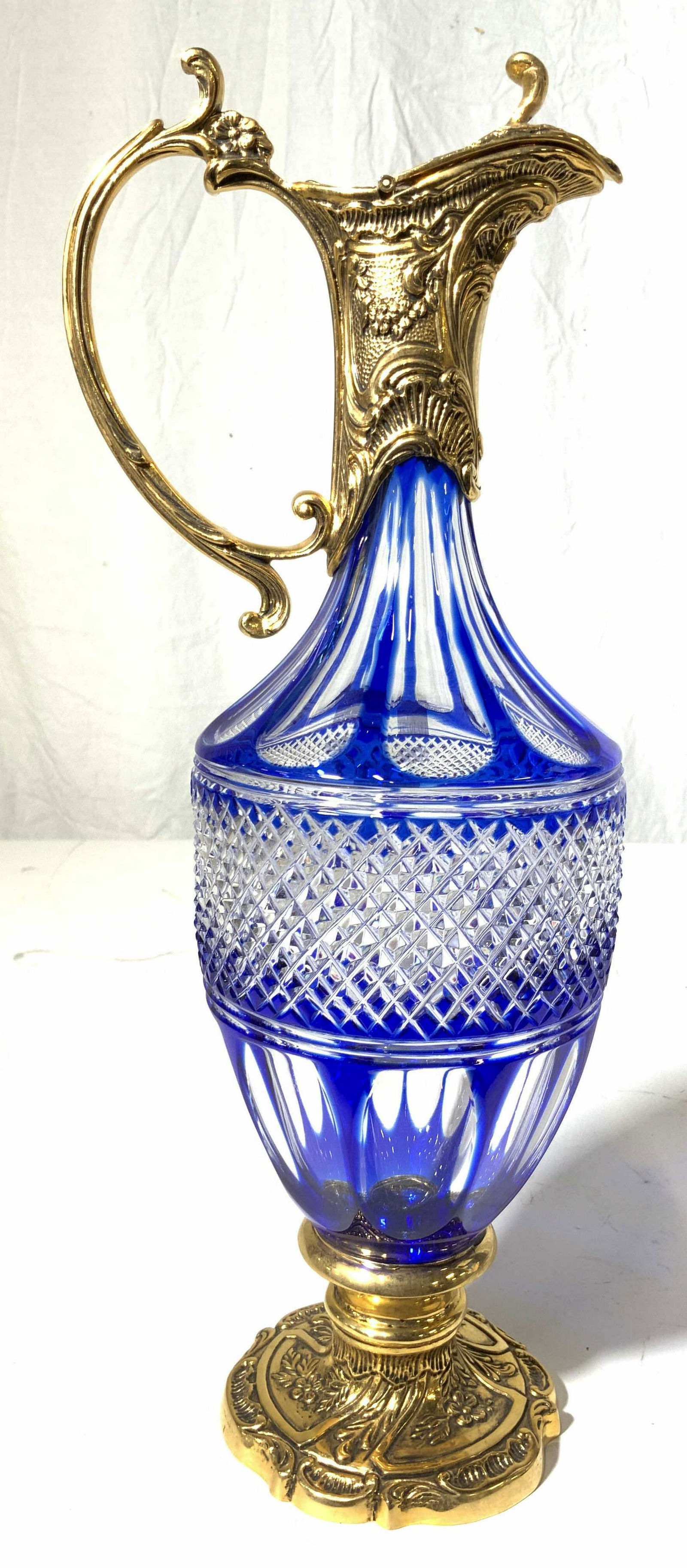 Bohemian Glass and Lacquered Brass Ewer (1 of 15)