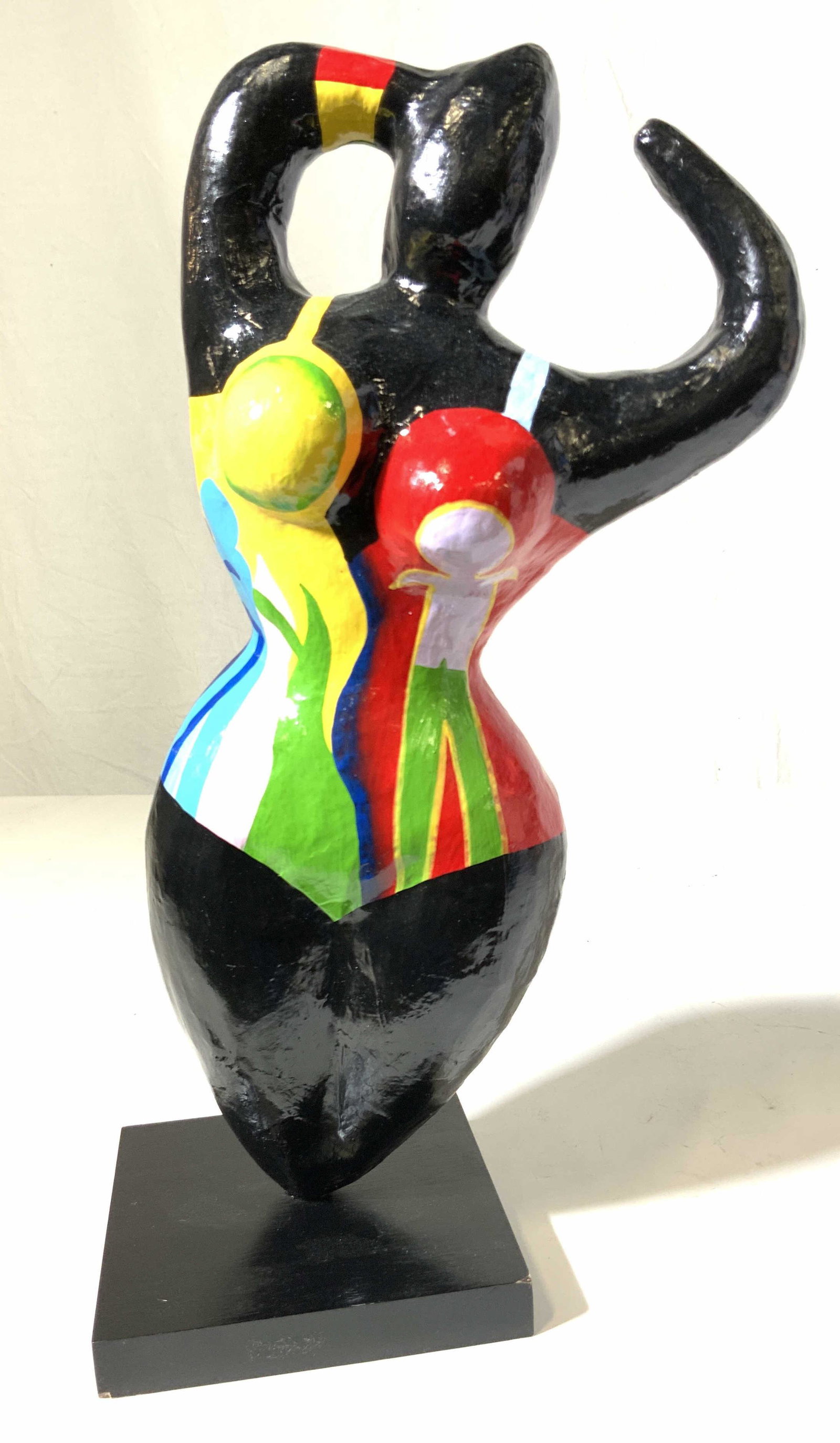 Painted Paper Mache Figural on Stand (1 of 13)