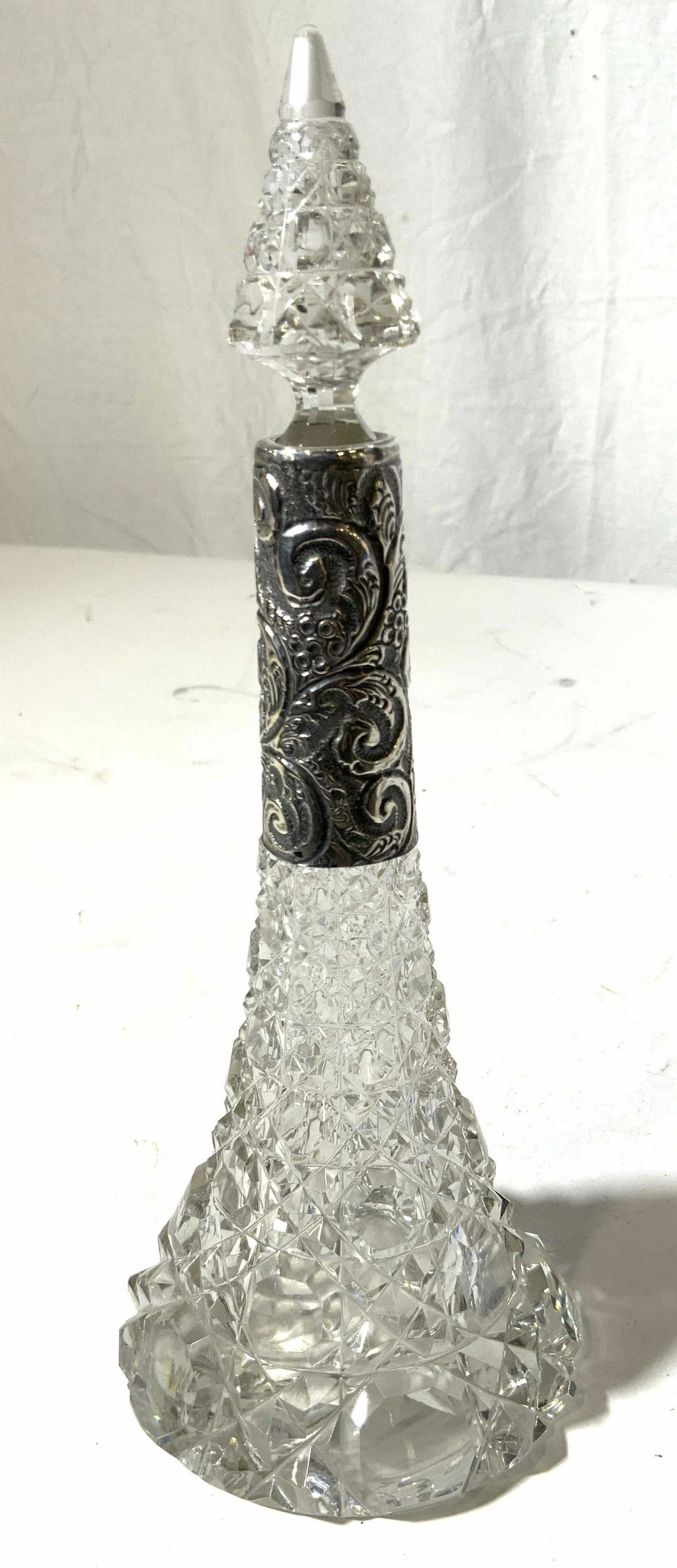 Cut crystal With Silver Trim Bottle (1 of 6)