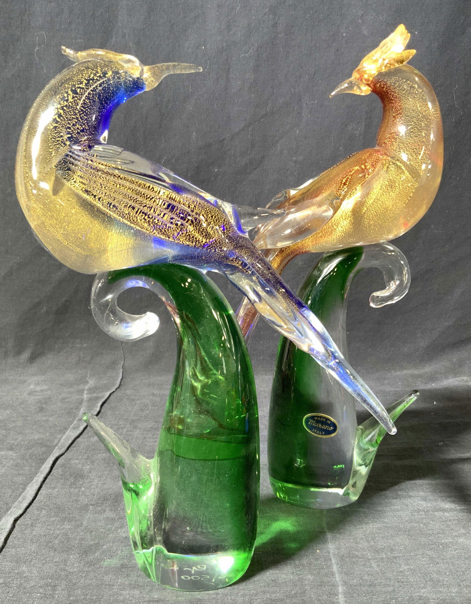 Pair Signed Numbered MURANO Art Glass Birds (1 of 19)