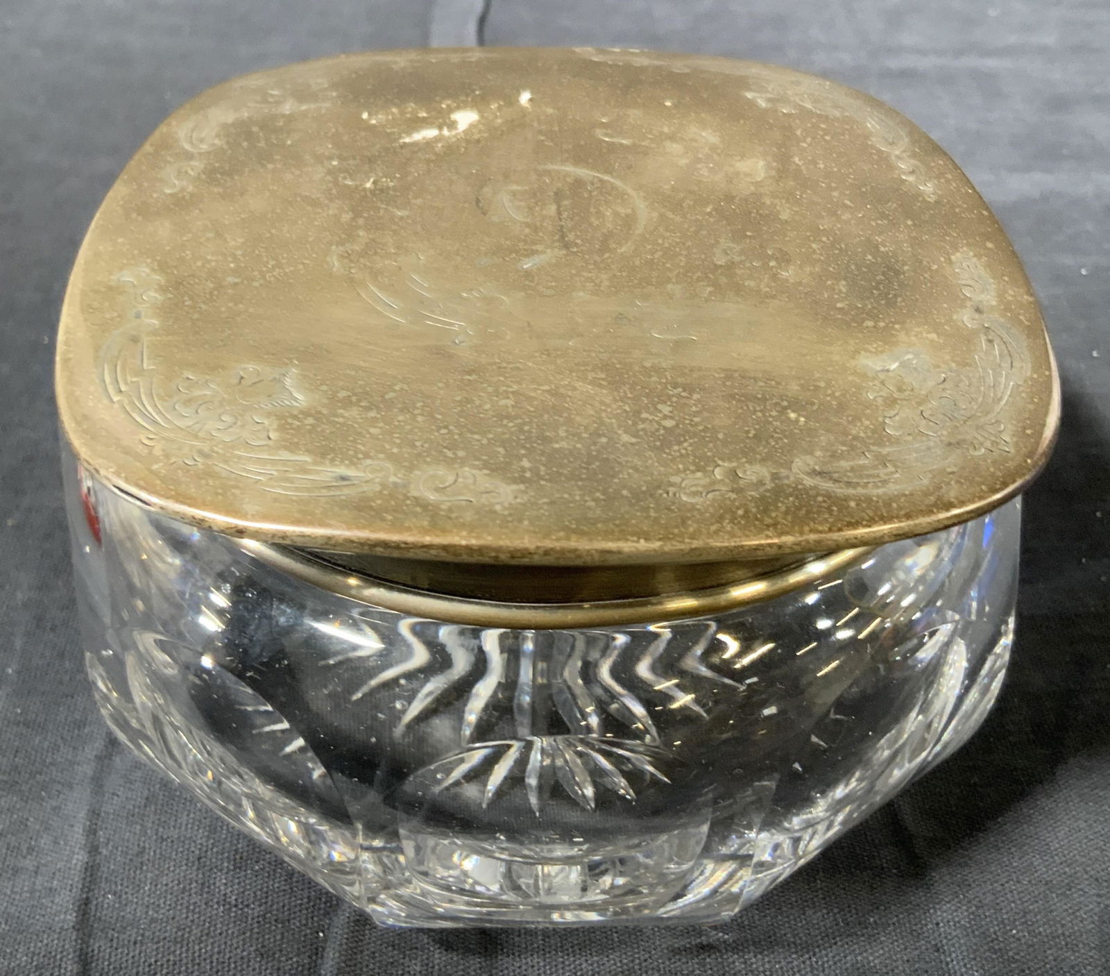 UNGER BROTHERS Sterling Lidded Crystal Dresser Jar (1 of 10)