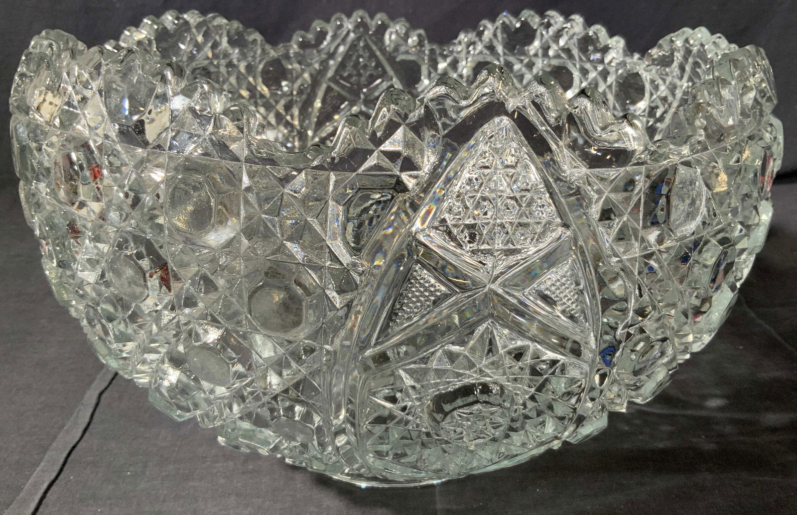 Heavy Cut Crystal Centerpiece Bowl (1 of 8)
