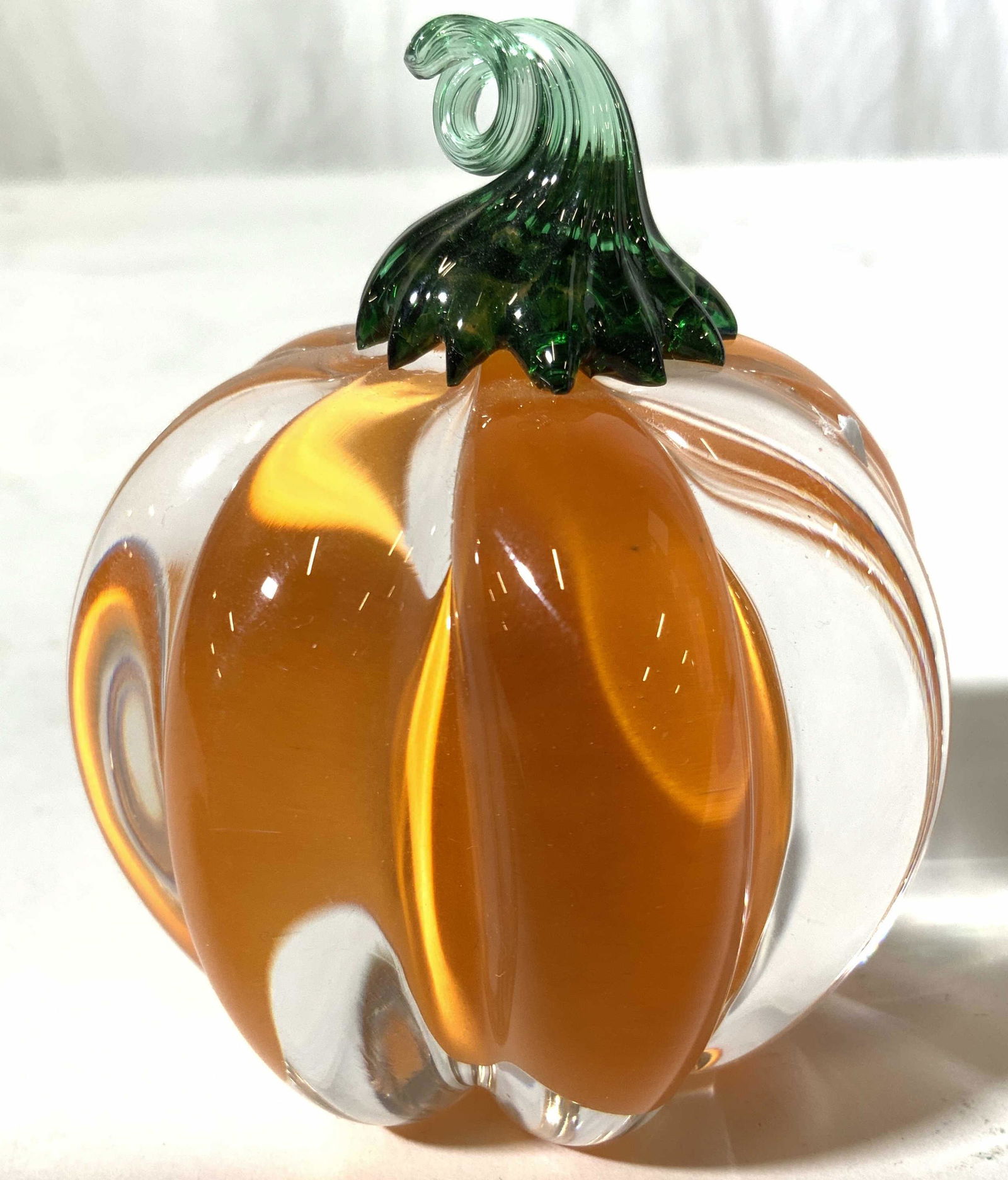 Signed Art Glass Pumpkin Paperweight (1 of 7)