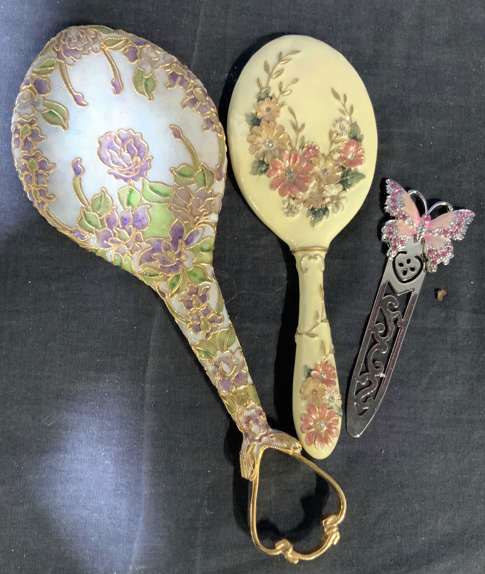 Enameled Bejeweled Dresser Hand Mirrors More (1 of 9)