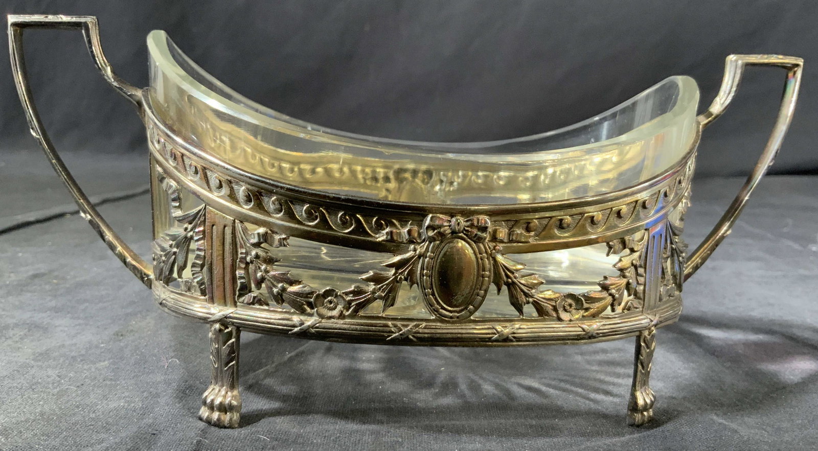 Antique 800 Silver Footed Bowl w Insert (1 of 9)