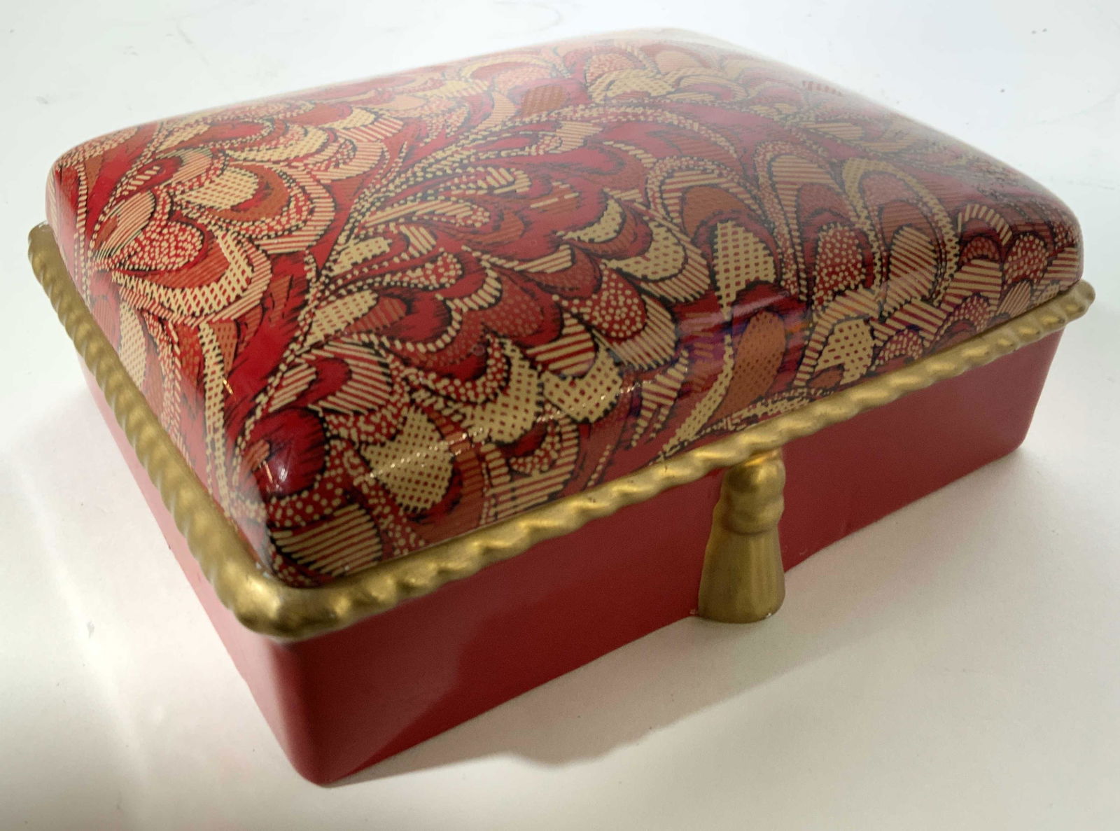Arden Red Gold Porcelain Keep sake Box (1 of 9)