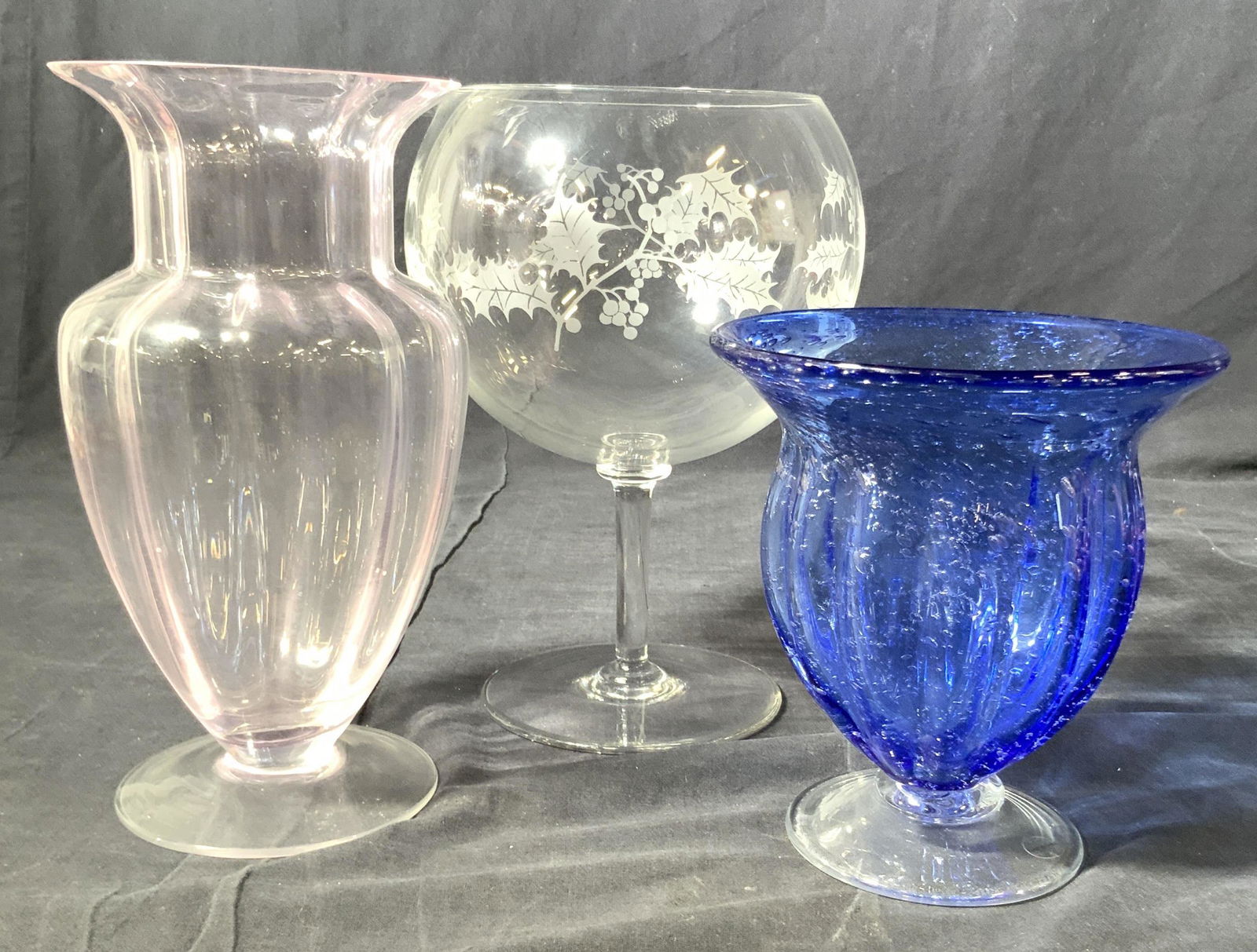 Group 3 Colored Crystal Glass Vases (1 of 11)