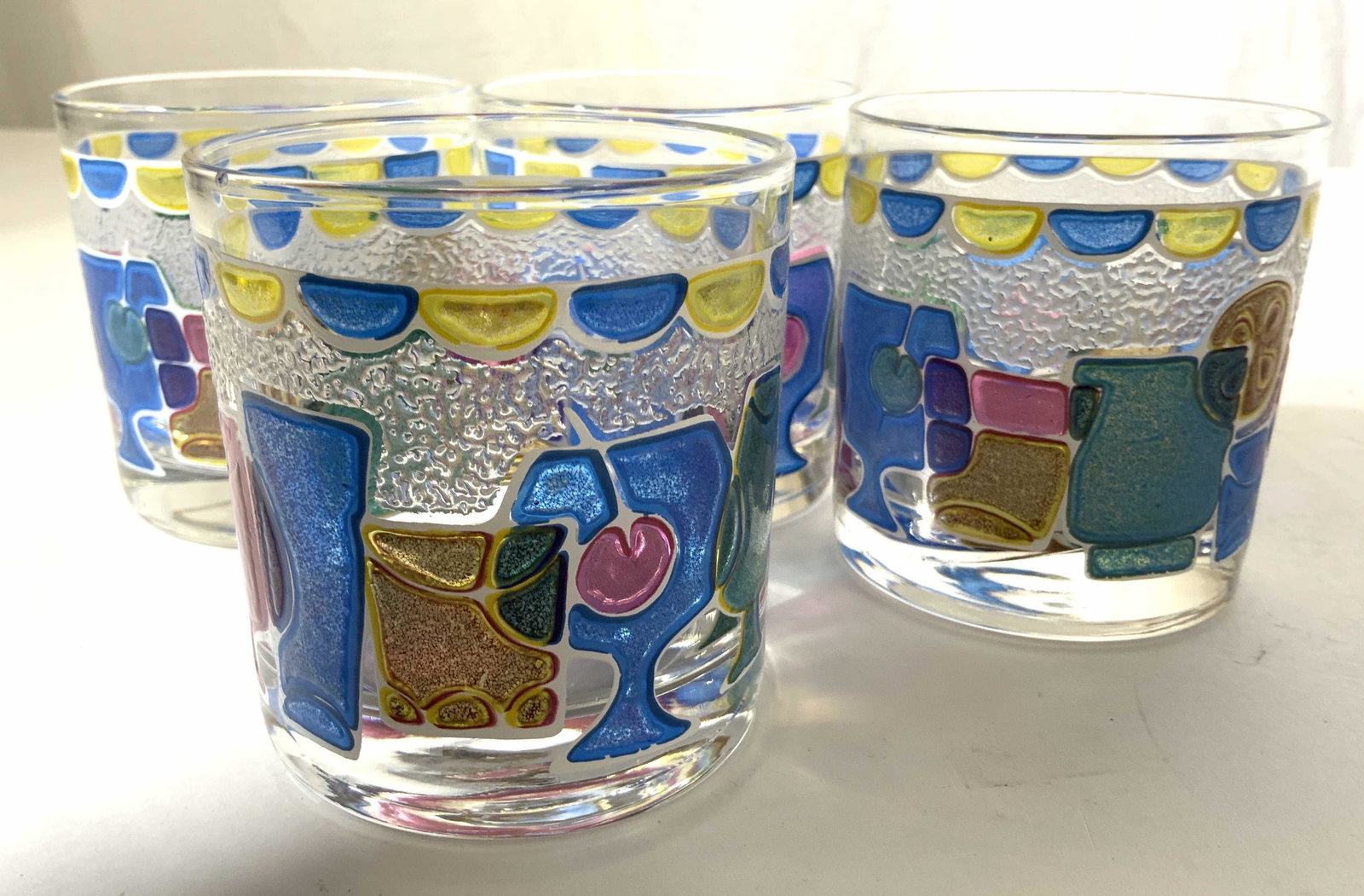 Set 4 Hand painted Bar Glasses (1 of 12)
