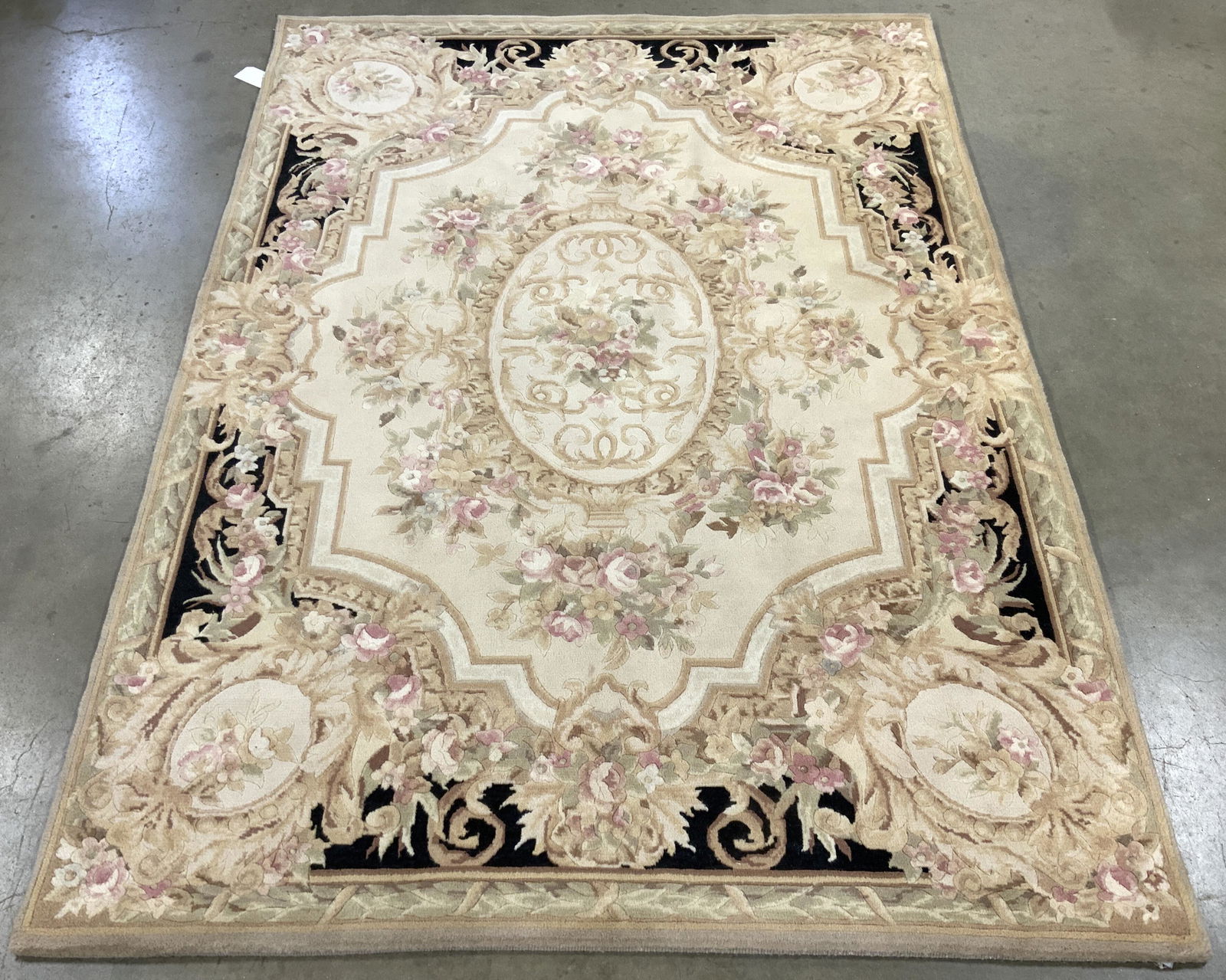 Handmade Wool Pile French Aubusson Rug (1 of 9)