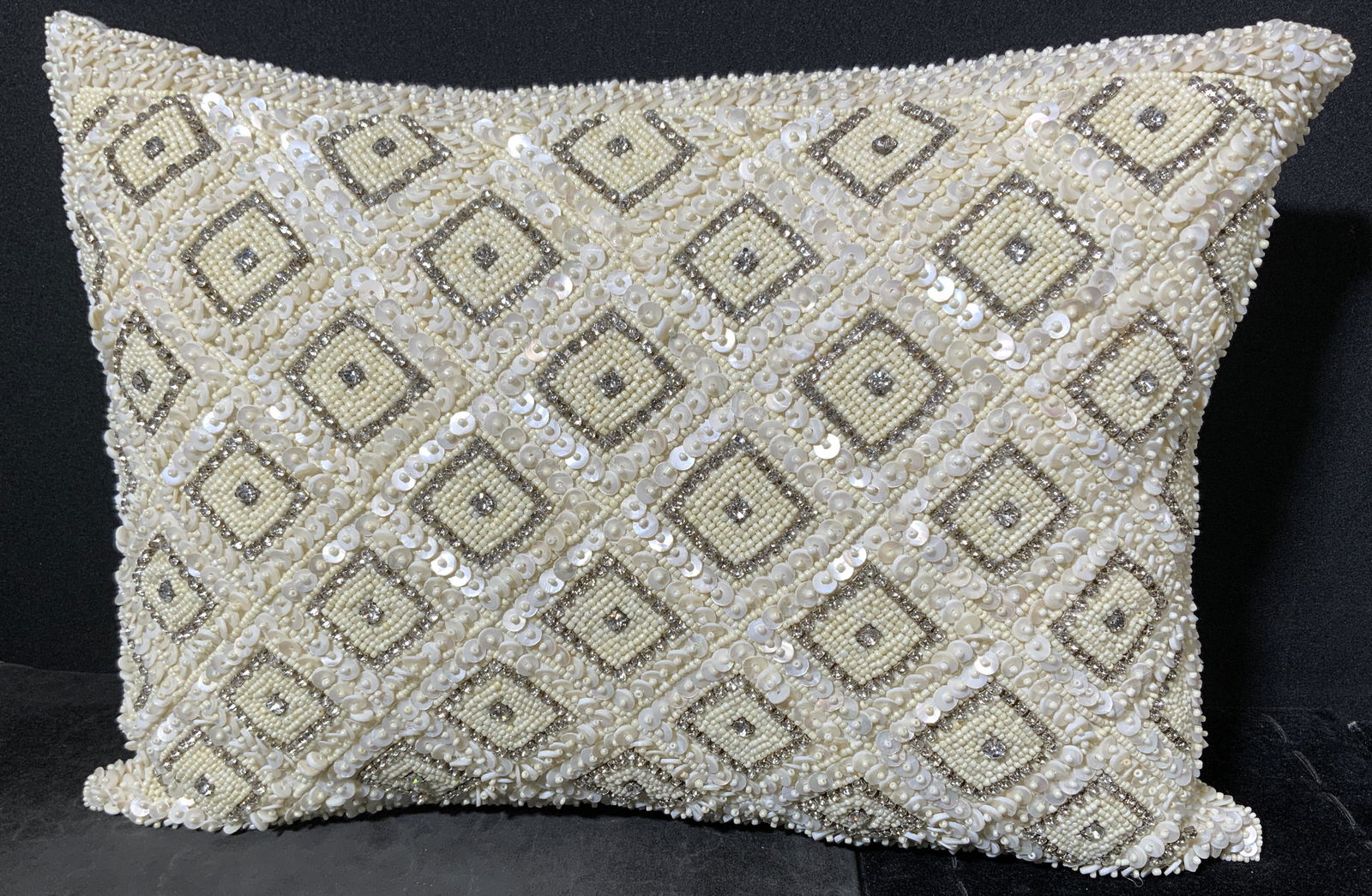 BOUGAINVILLEA Beaded Throw Pillow (1 of 5)