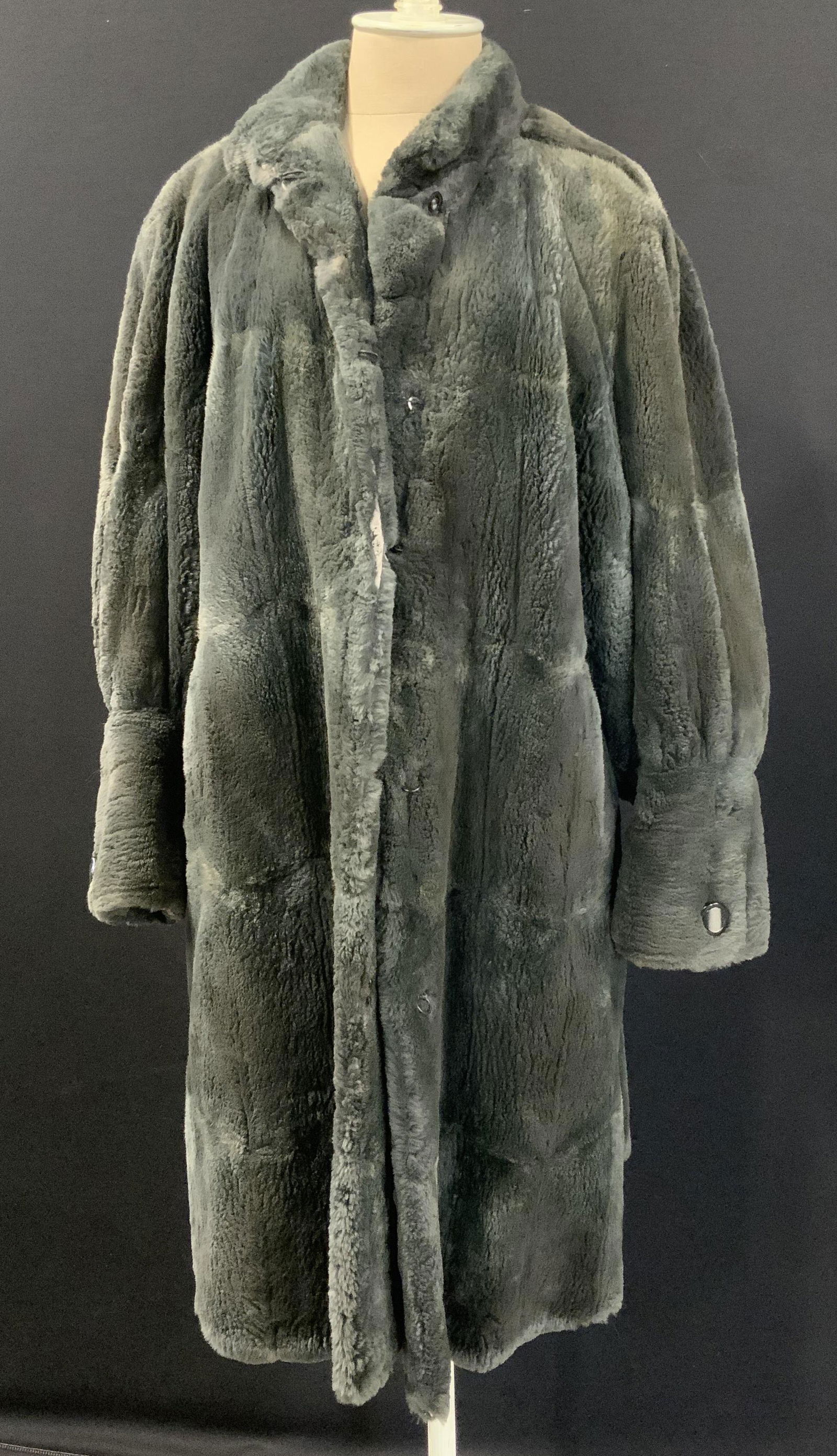 Faux Fur & Paisley Dark Green Medium Sz Coat (1 of 14)