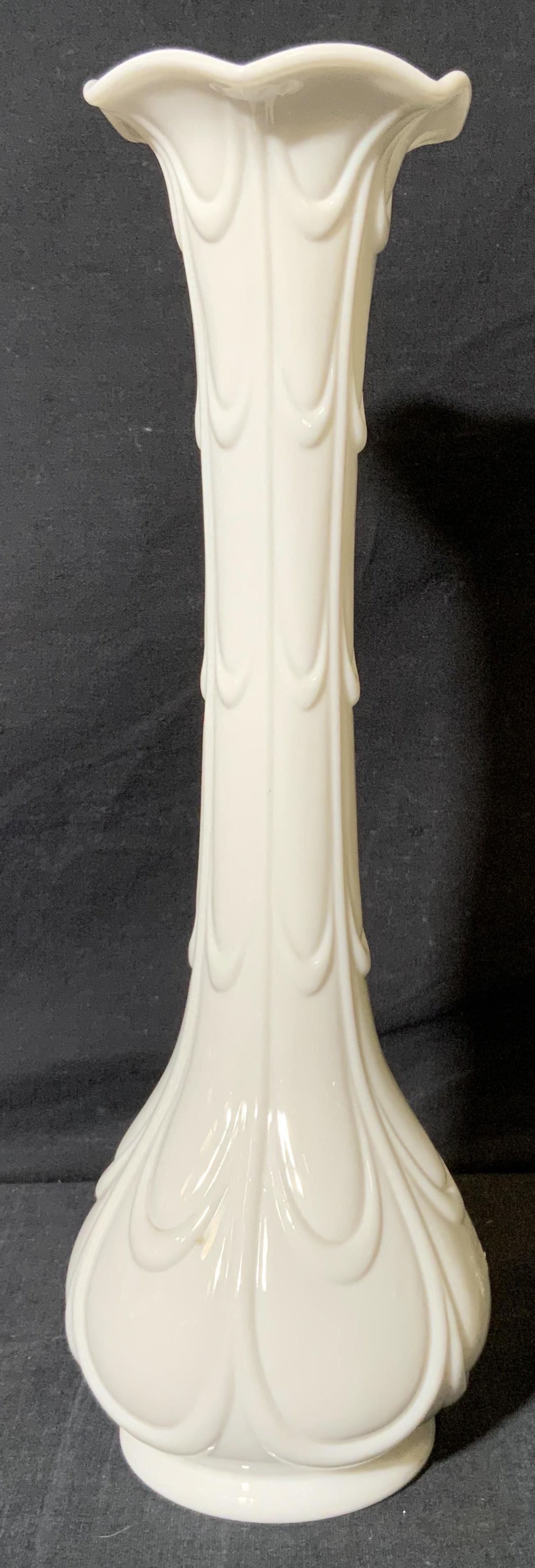 White Ceramic Vase with Draped Detail (1 of 6)