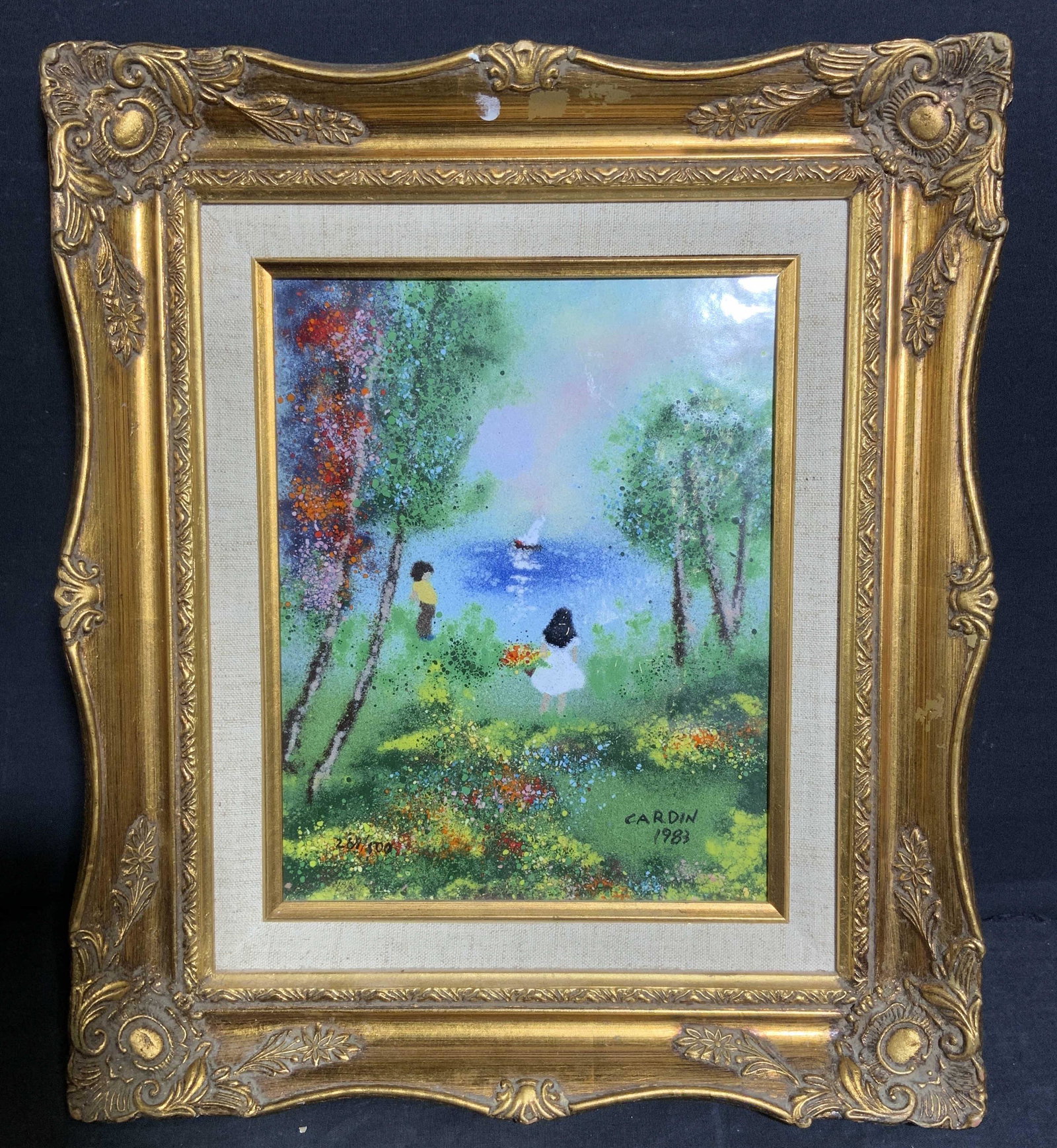 LOUIS CARDIN Signed Enamel on Copper 1983 (1 of 7)