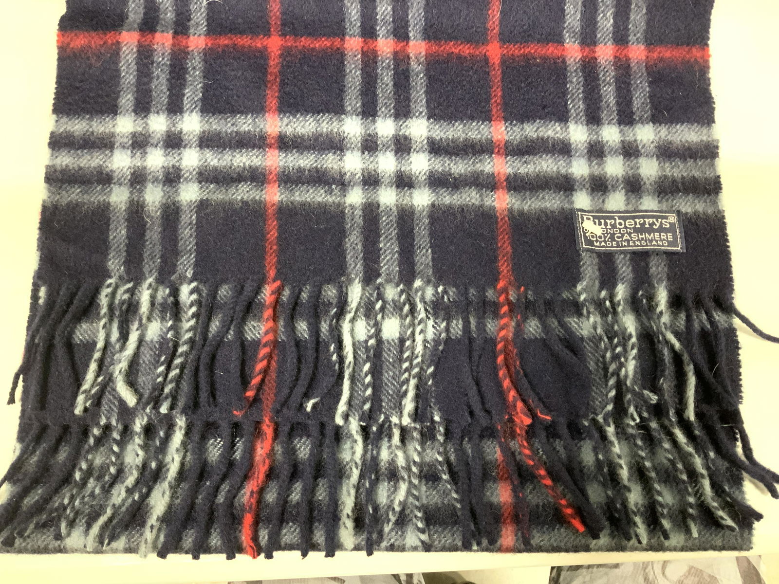 Burberry Blue Nova Check Cashmere Scarf, ENG (1 of 5)