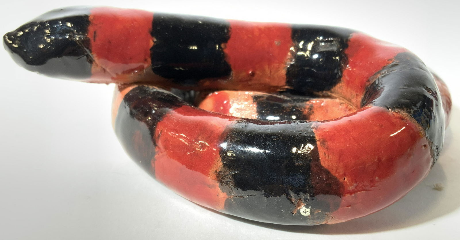 Ceramic Snake Figure Signed CHARLIE (1 of 7)