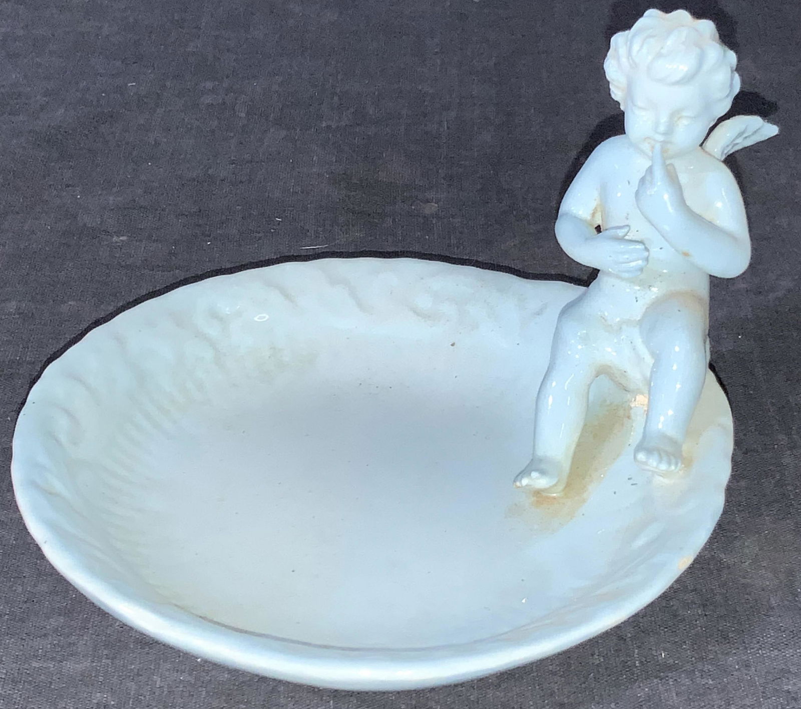 Italian Baby Blue Ceramic Cherub Dish (1 of 9)