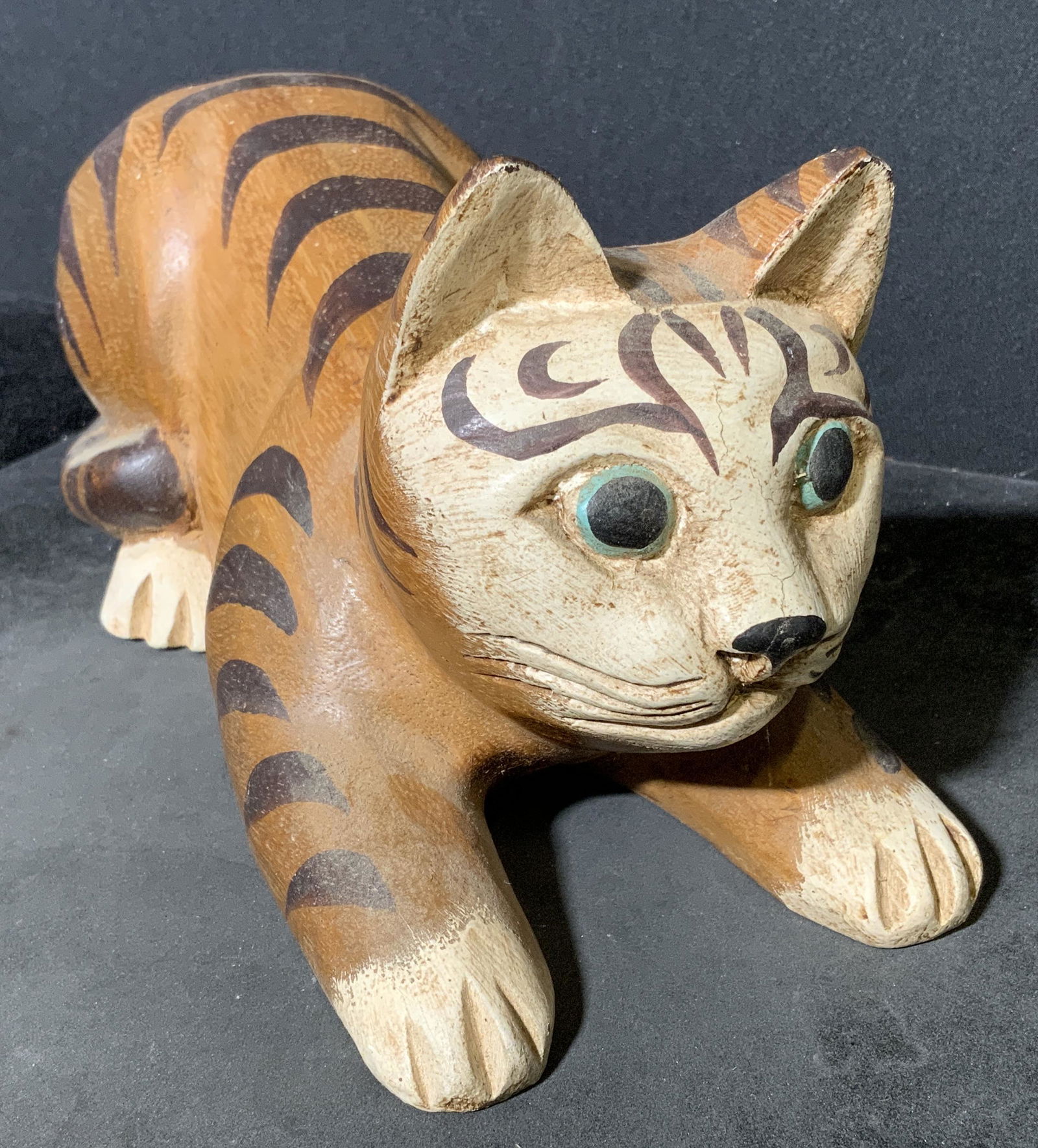 Hand Painted Folk Art Cat Figural (1 of 6)