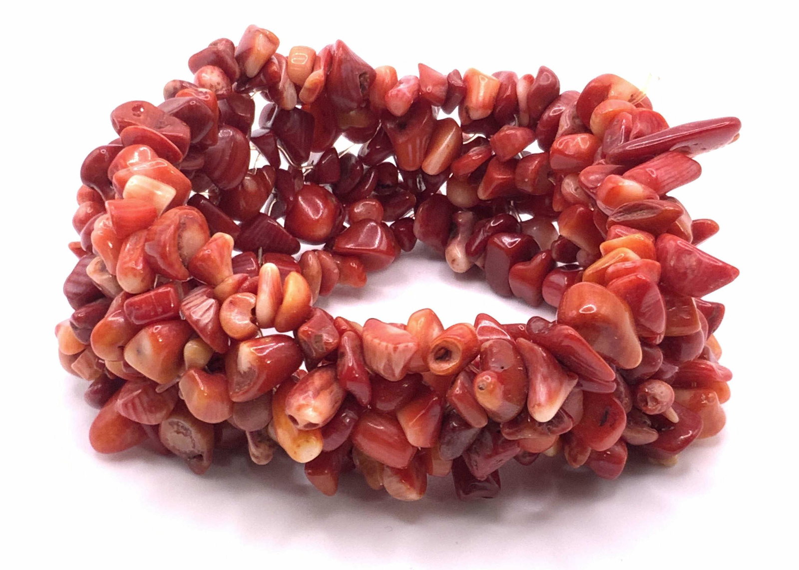 Natural Red Stone Shard Stretch Bracelet, Jewelry (1 of 7)