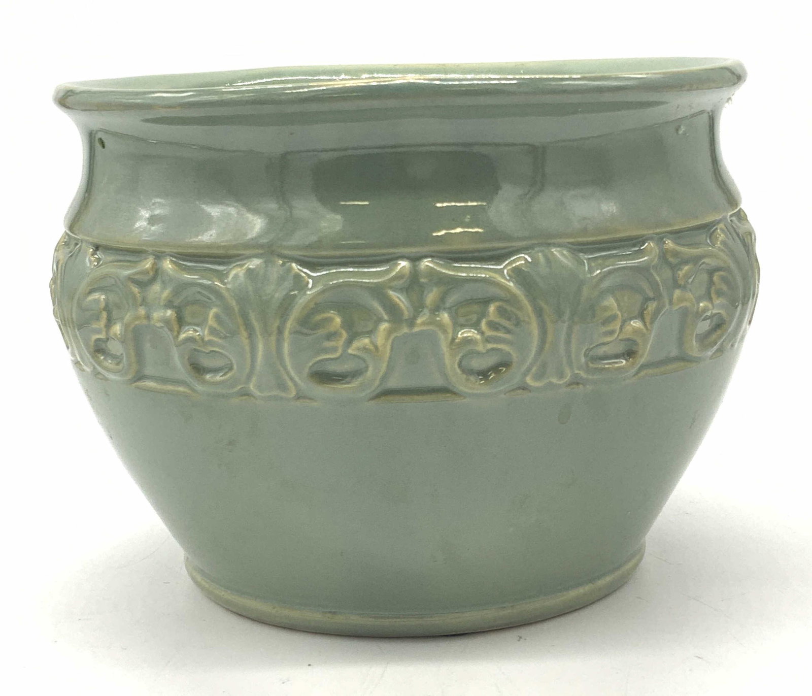 Green Glazed Ceramic Cachepot (1 of 8)