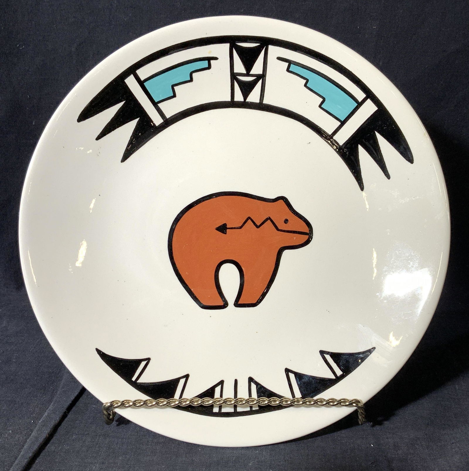 Handmade & Signed Native American Pottery Plate (1 of 5)