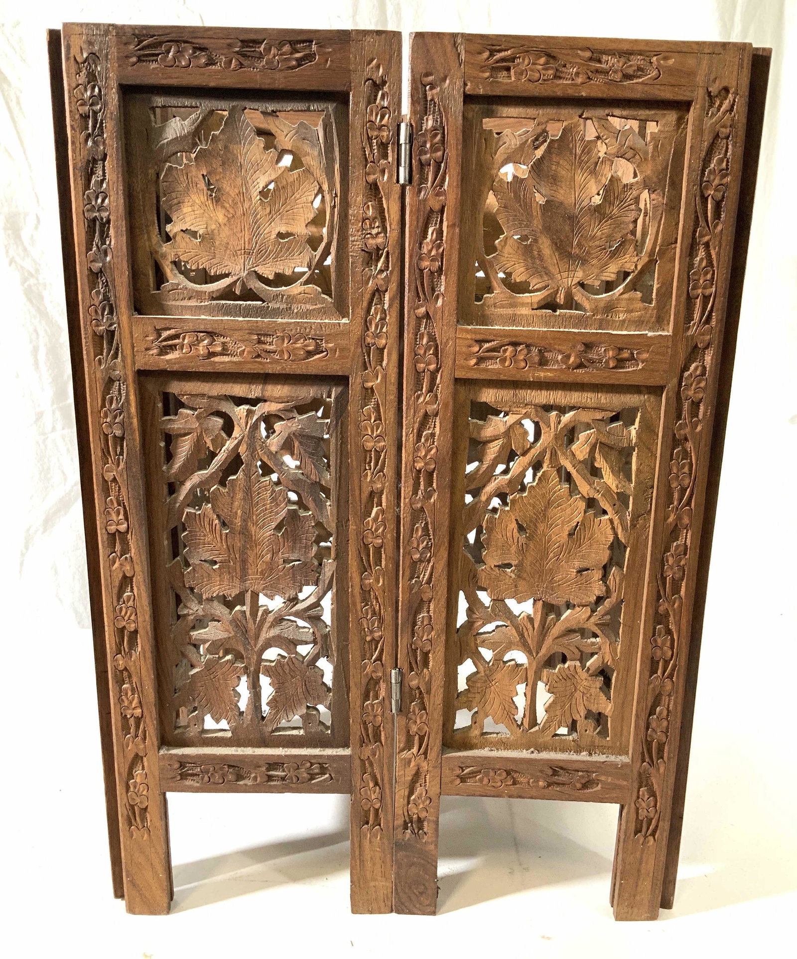 Carved Wood Indian Style Folding Table Stand (1 of 9)