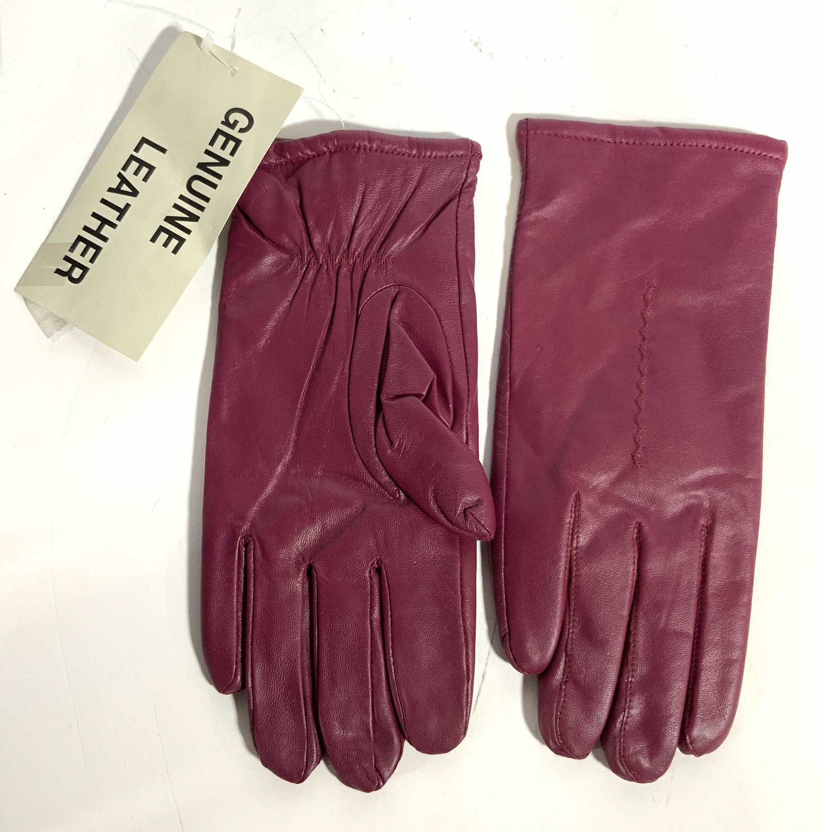 CHADWICKS Genuine Leather Magenta Gloves NWT (1 of 7)