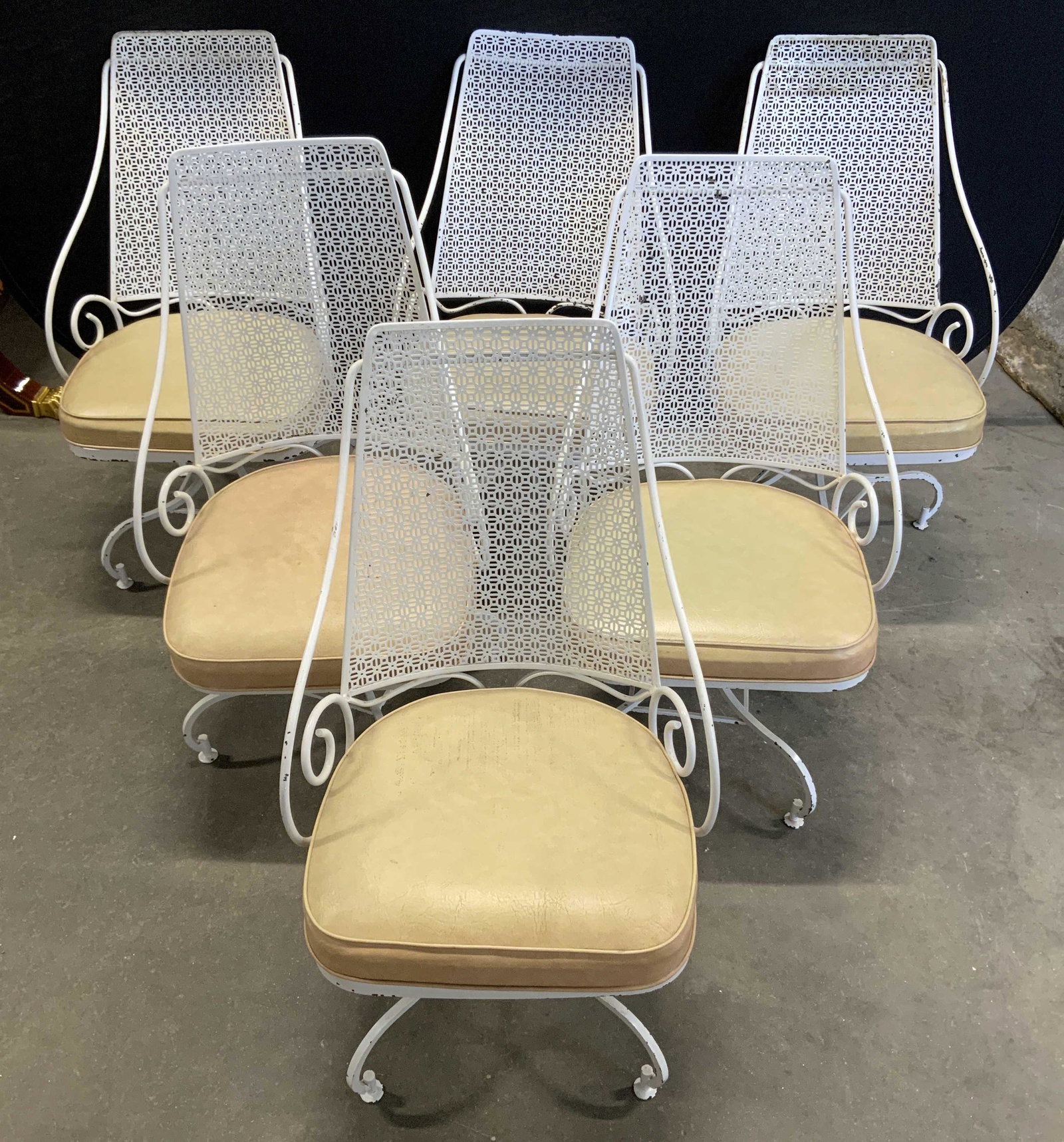 Set 6 Vintage Outdoor Metal Swivel Chairs (1 of 11)