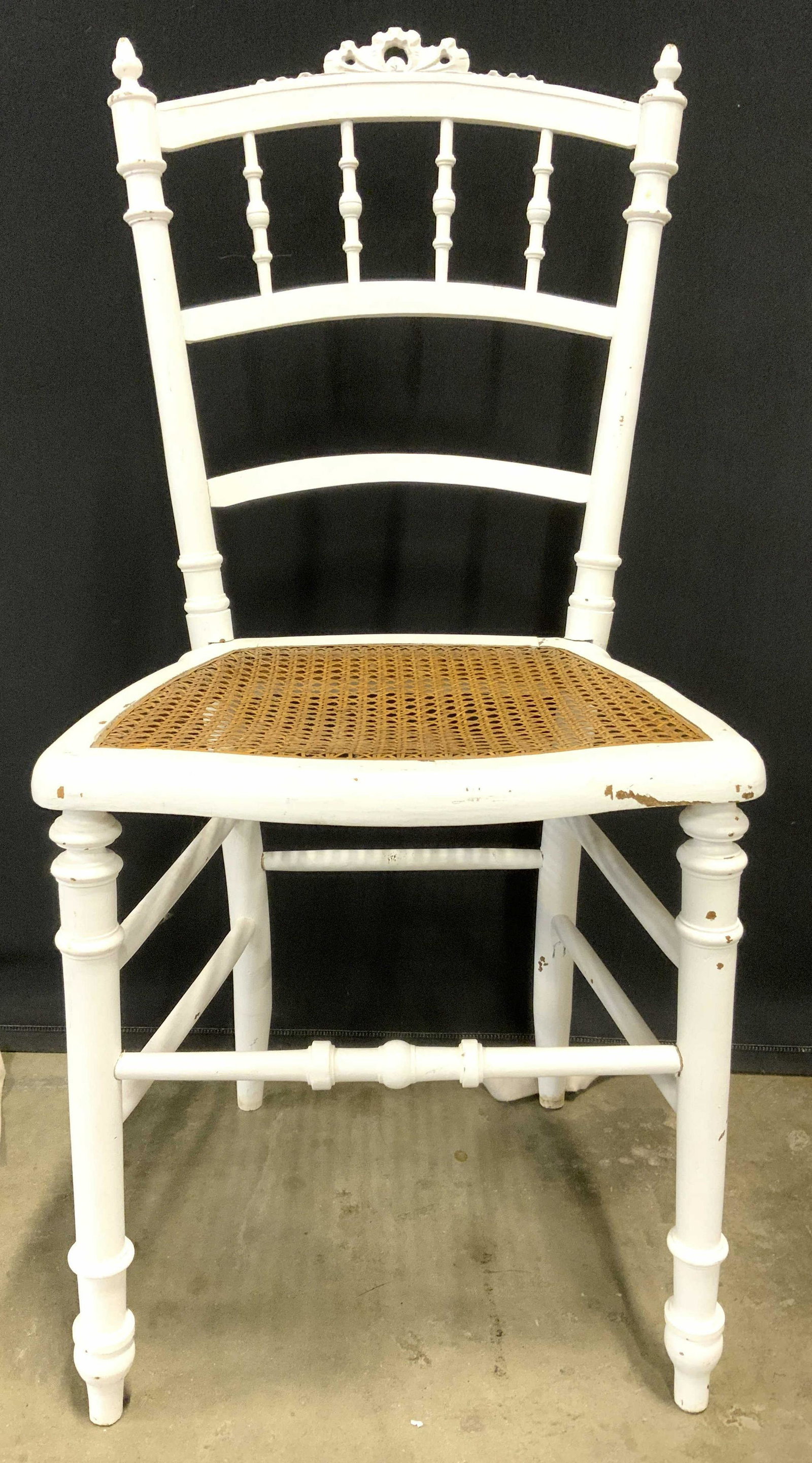 Vintage Wooden Side Chair W Caned Seat (1 of 8)