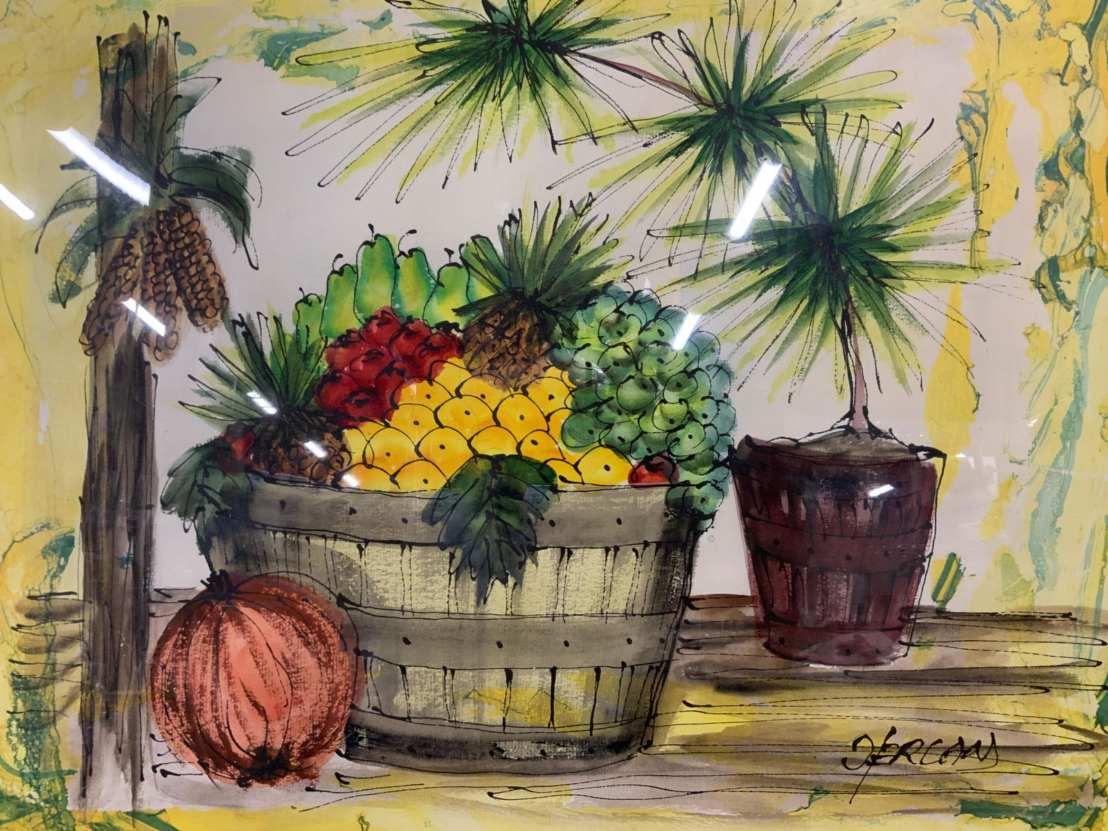 DERCANS Signed Mixed Media Artwork of fruits (1 of 7)