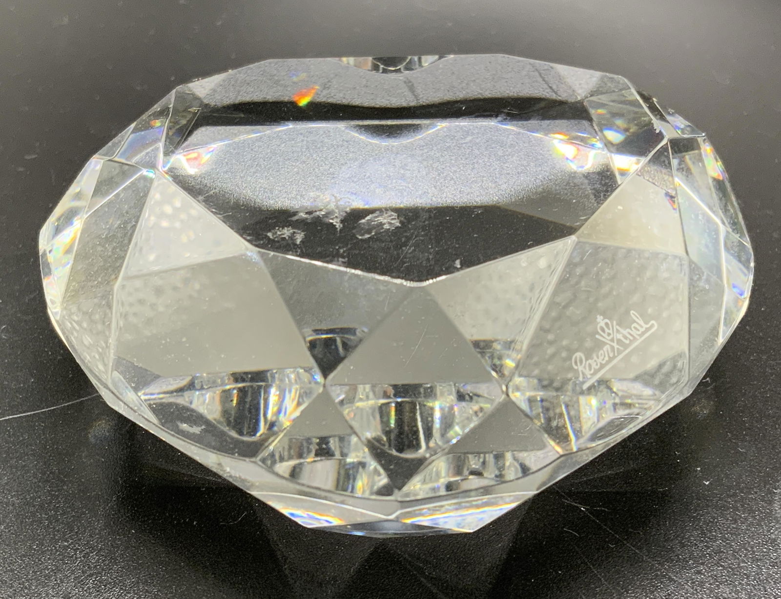 Signed ROSENTHAL Crystal Heart Paperweight (1 of 8)