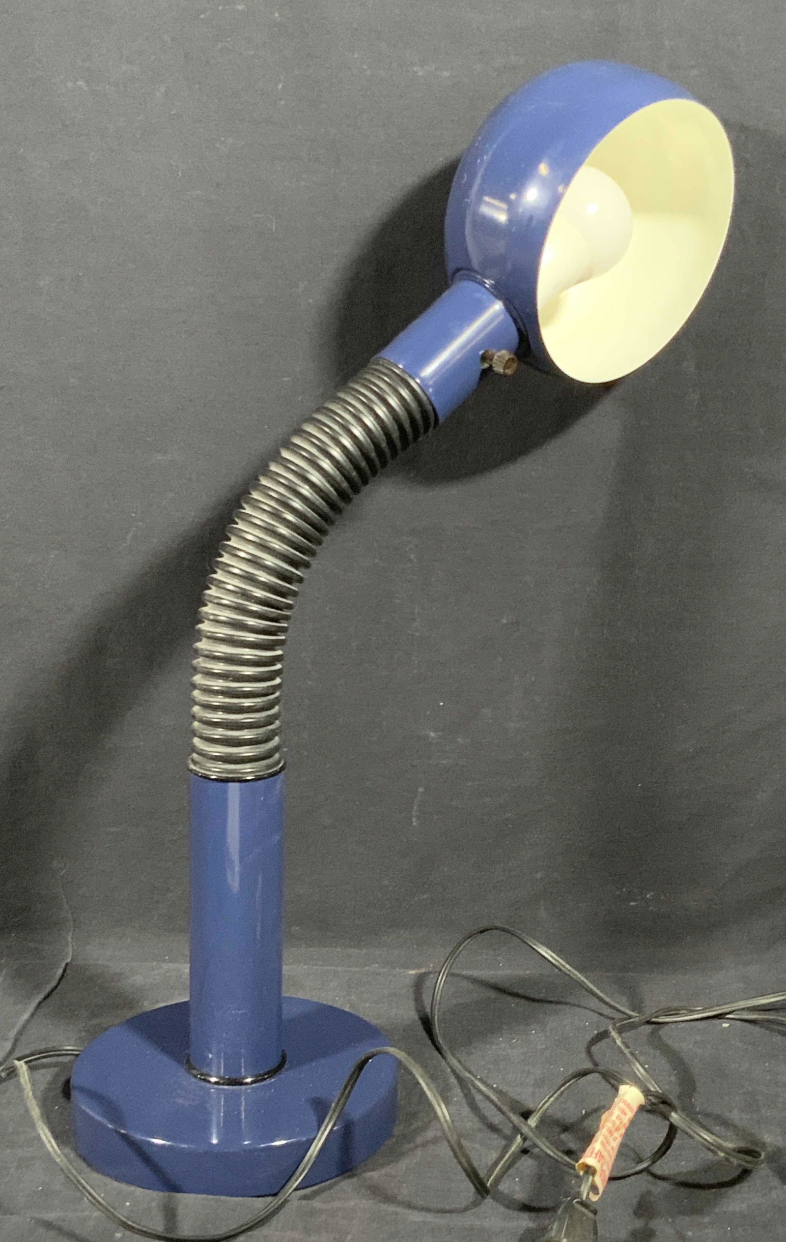 Vintage Cobalt Blue Gooseneck Table Lamp (1 of 10)