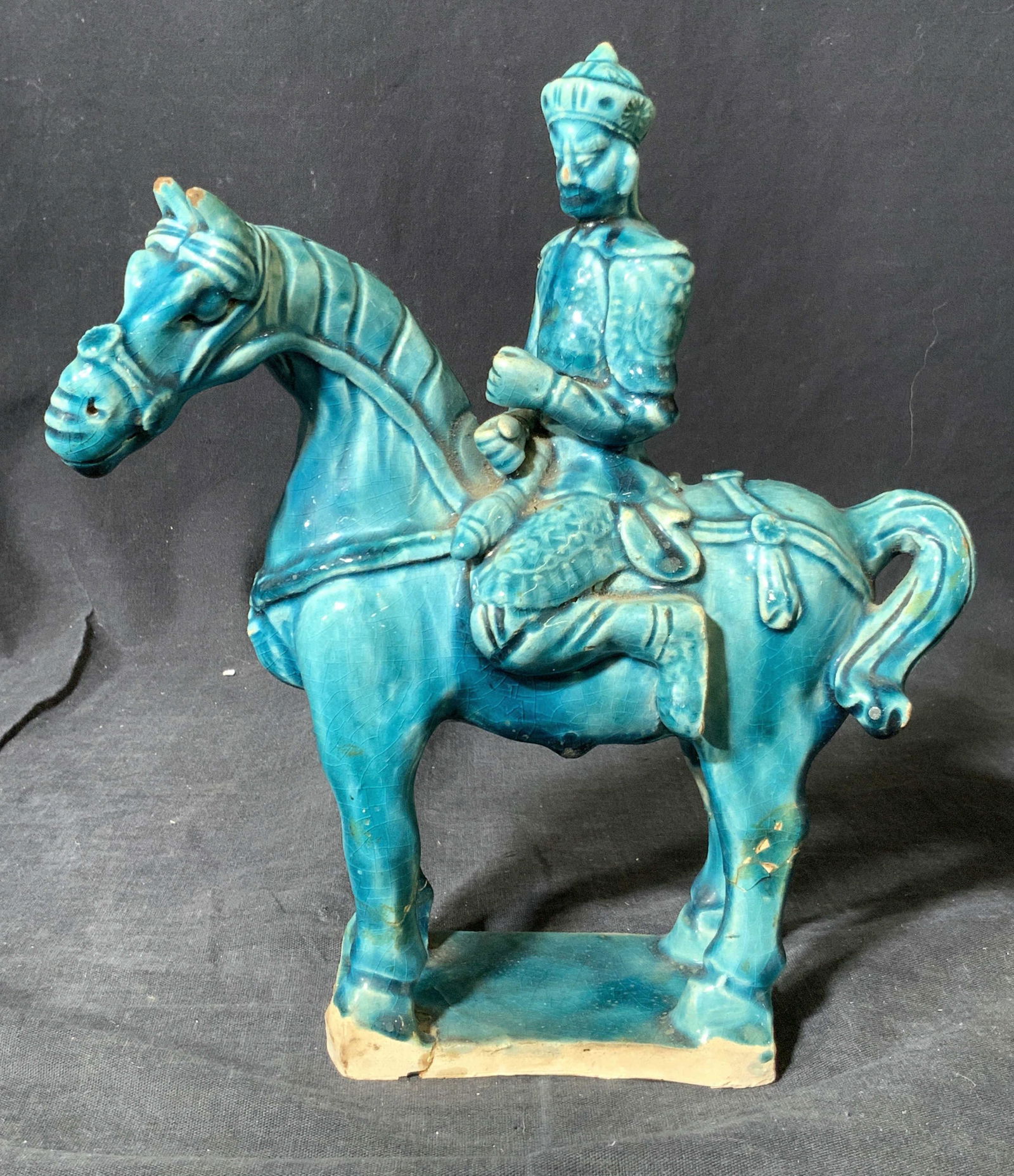 Asian Ceramic Warrior on Horse Figural (1 of 10)
