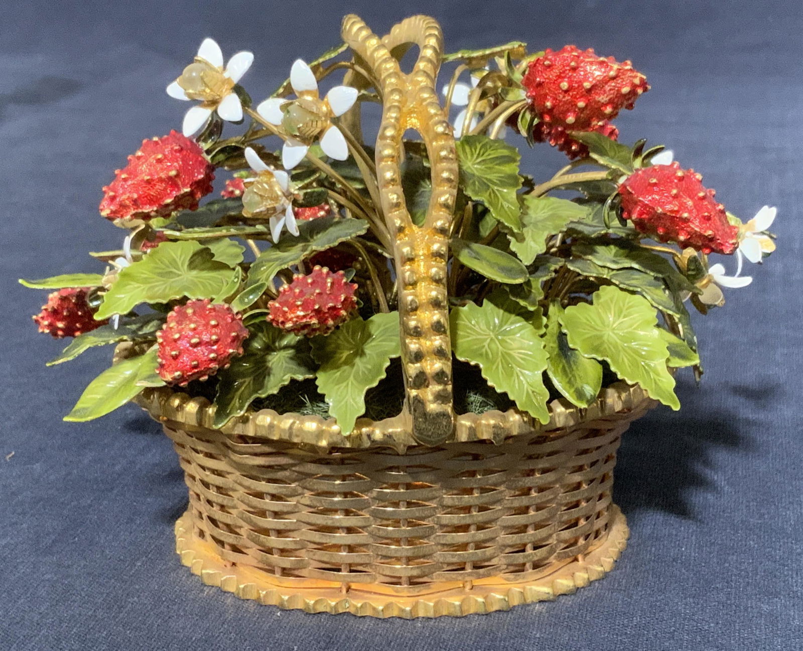 Enameled Desktop Strawberry Bouquet Figural (1 of 6)