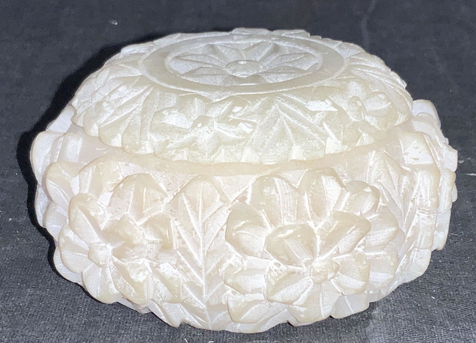 Hand Carved Soap Stone Floral Trinket Box (1 of 10)