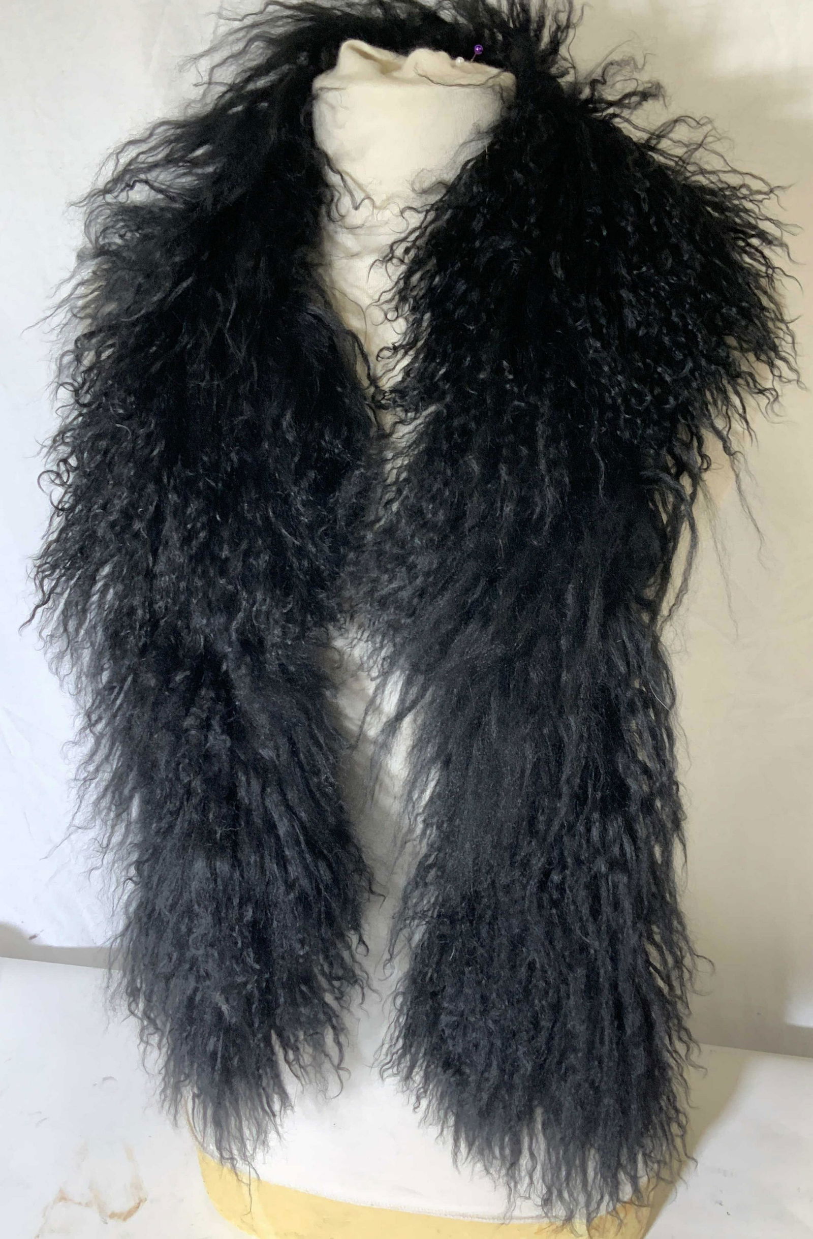 Curly Hair Mongolian Lamb Fur Scarf (1 of 4)