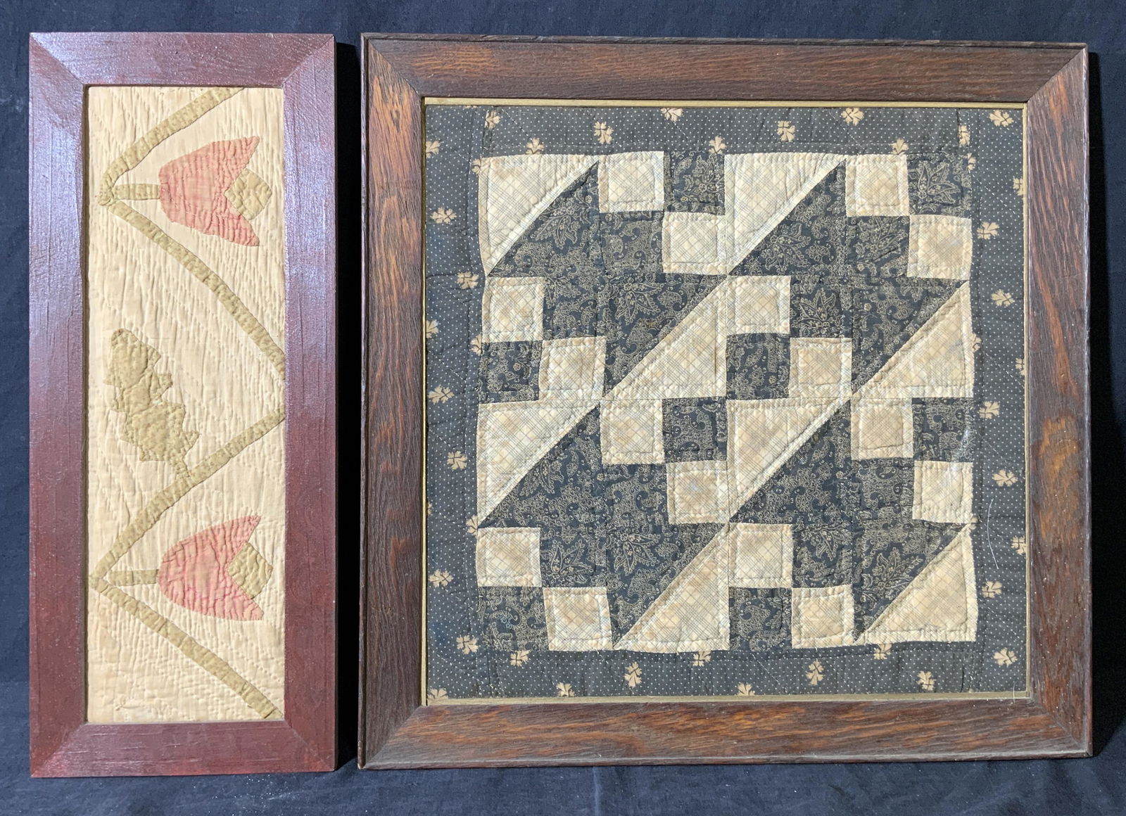 Lot 2 Antique Quilt Work Framed (1 of 7)