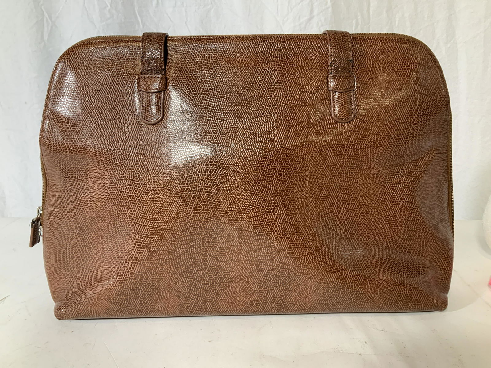 LEDERER de PARIS Leather Snakeskin Carry All Bag (1 of 7)