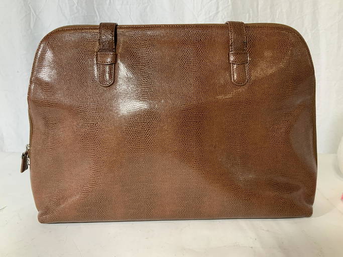 Lederer De Paris Leather Snakeskin Carry All Bag