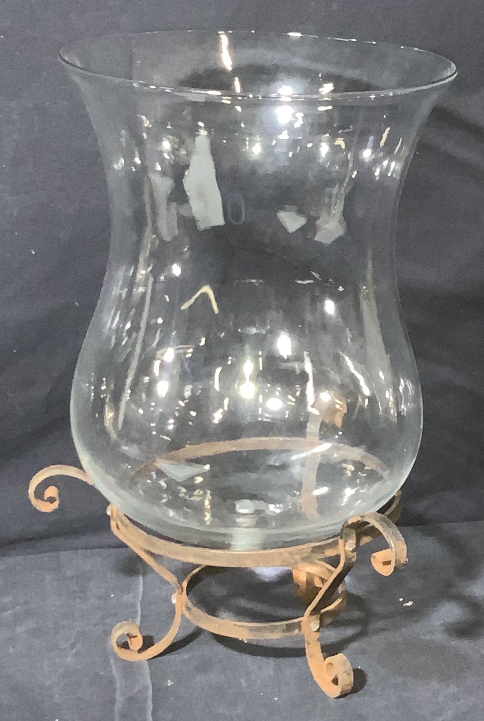 Tabletop Hurricane Candle Holder on Stand (1 of 5)