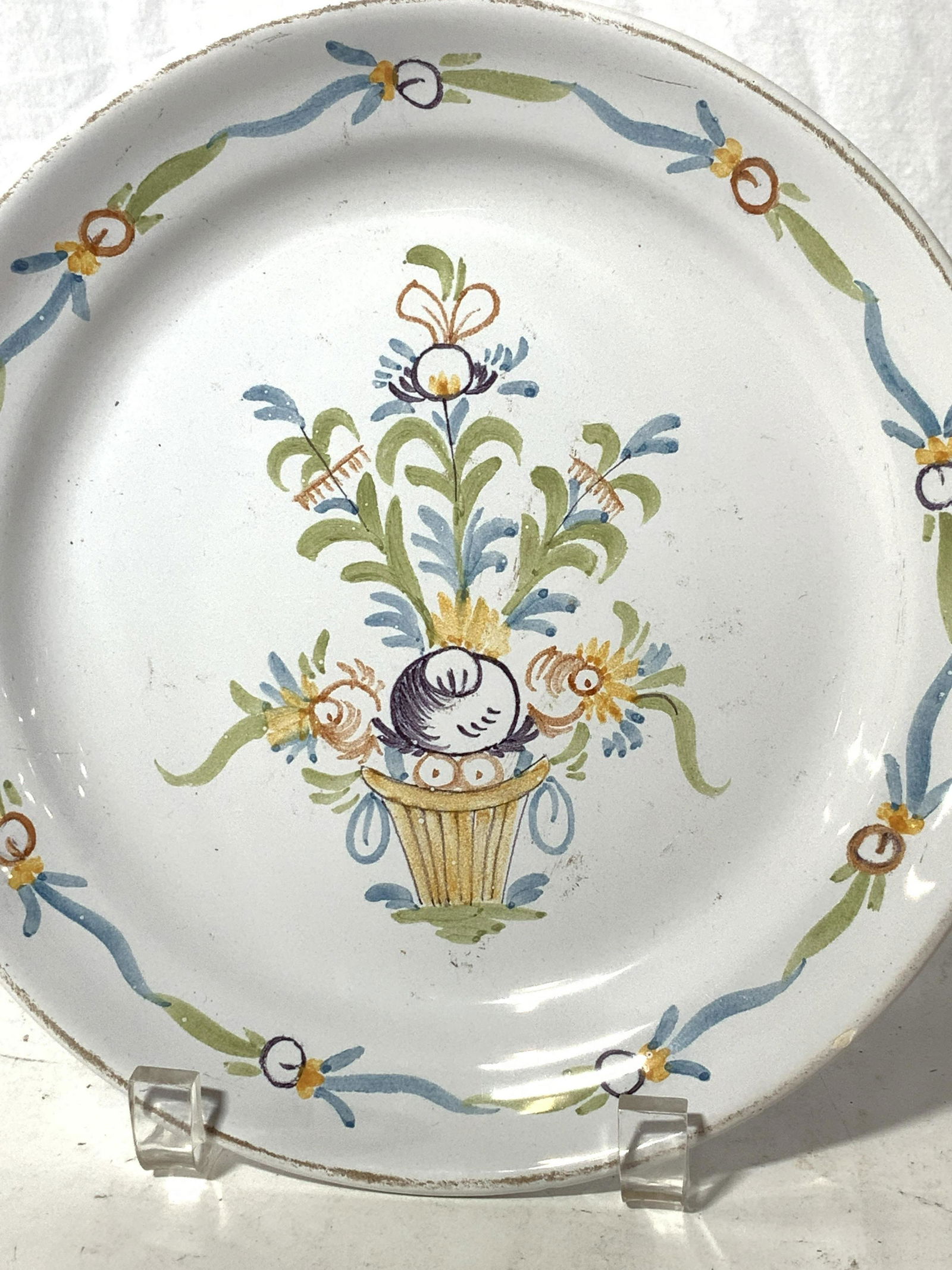 French Faience Vintage Ceramic Plate (1 of 5)