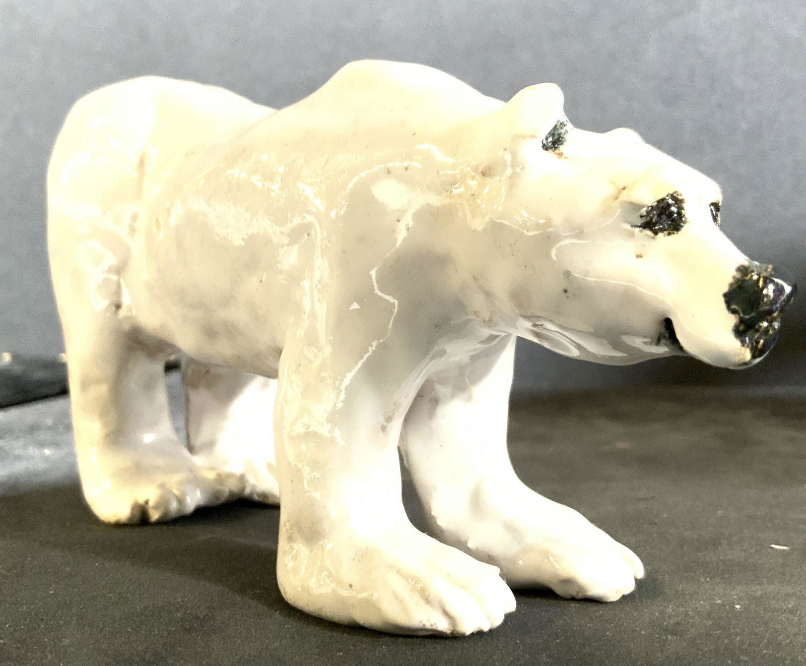 Signed Hand Crafted Ceramic Polar Bear Figure (1 of 8)