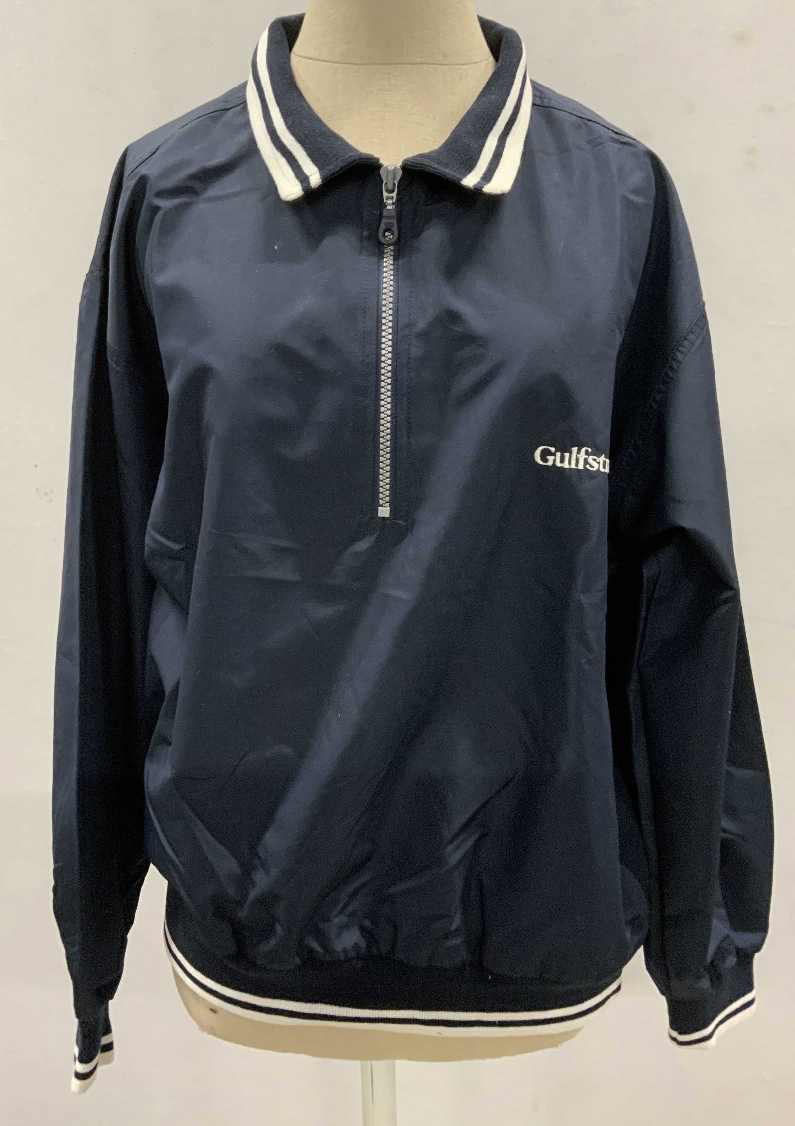 CUTTER & BUCK Womens Zip Up Jacket: CUTTER & BUCK womens jacket. Label reads as CUTTER & BUCK S/P LADIES 100% POLYESTER, MADE IN HONG KONG. Chest reads as GULFSTREAM. Wear is consistent with age and use. Ladies Wearables, Vintage Luxury