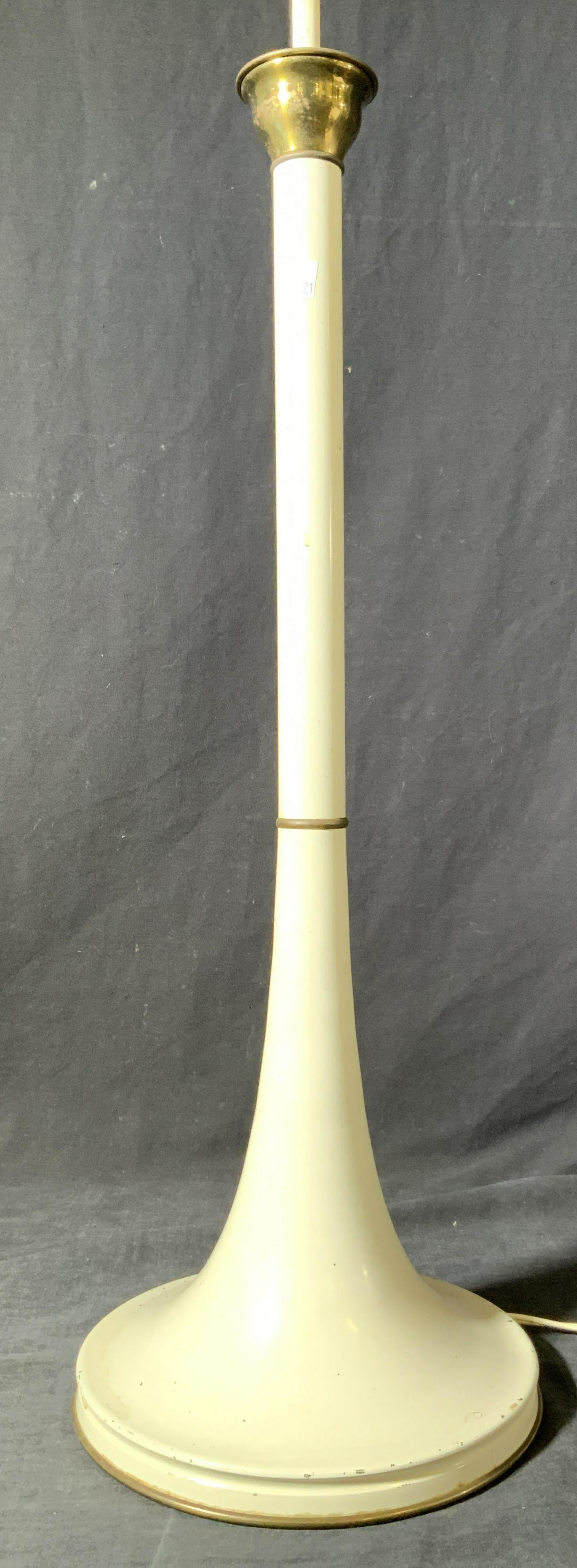 MCM Tulip Form White Metal Lamp (1 of 8)