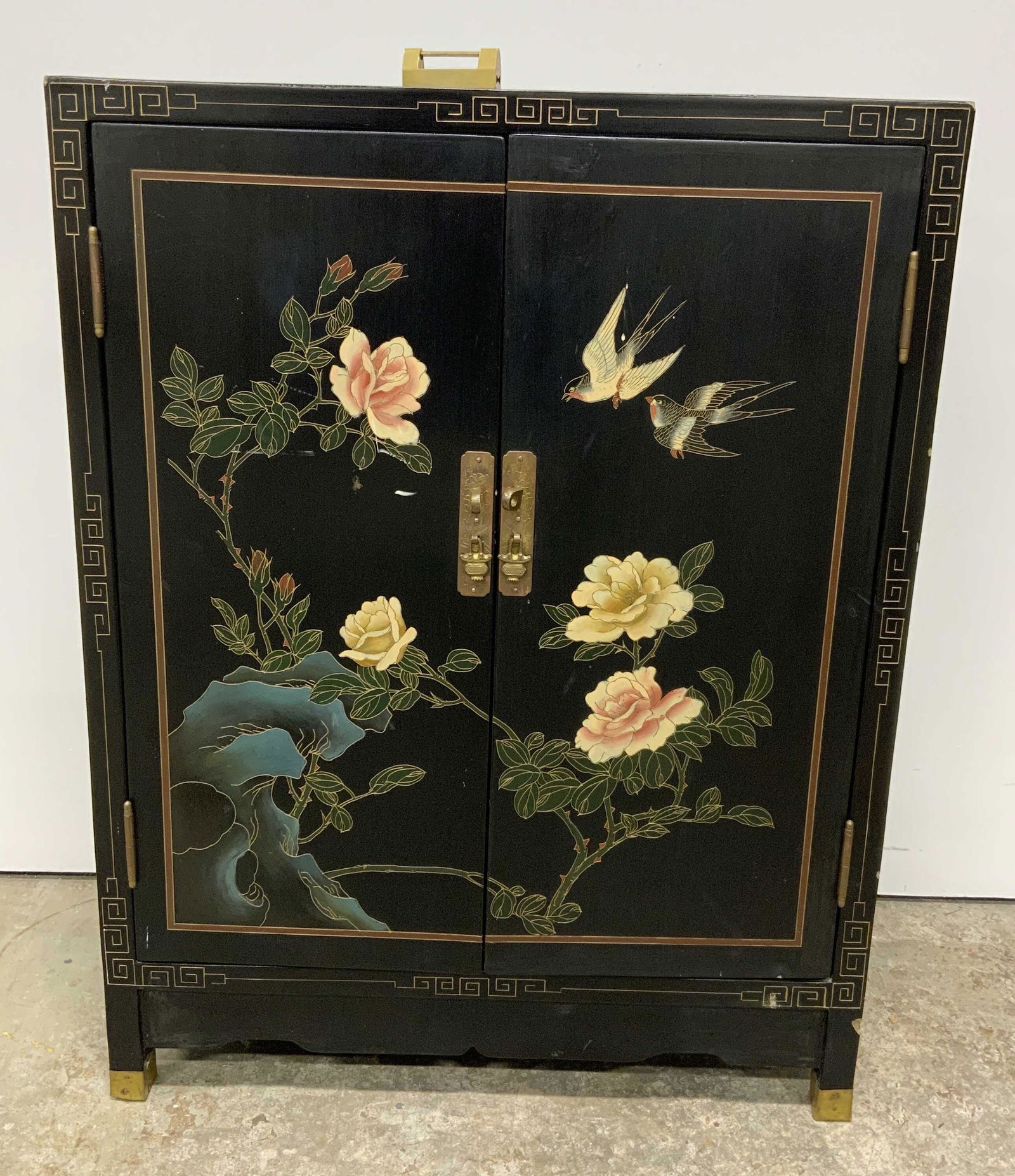 Hand Painted Lacquered Asian Cabinet (1 of 13)
