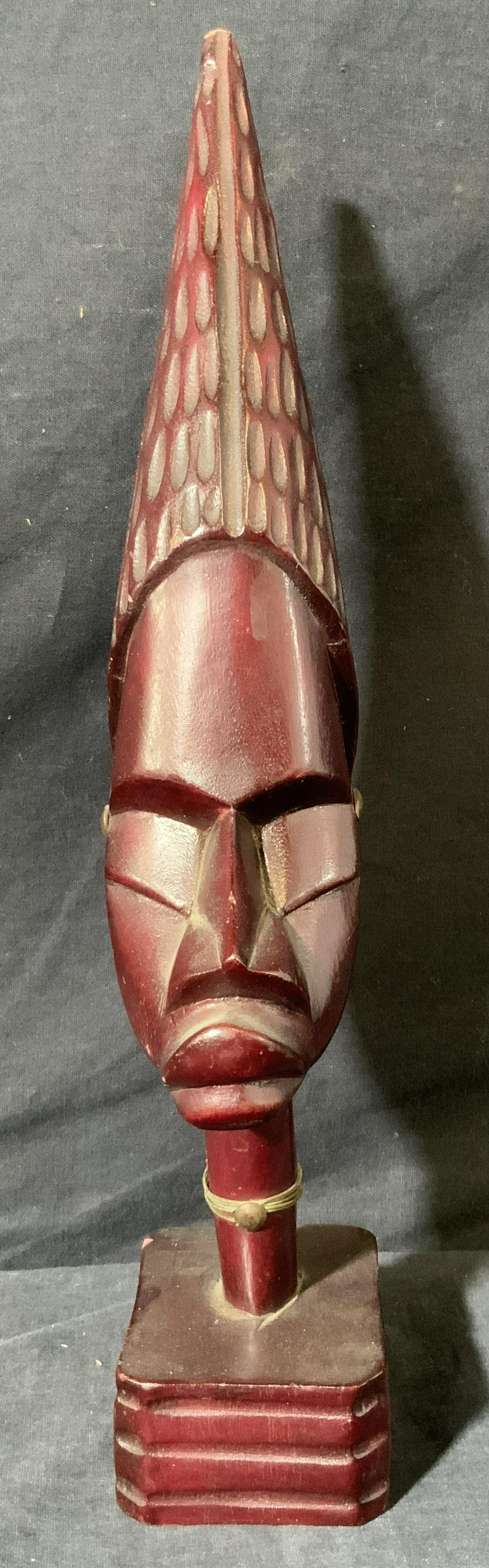 African Style Wooden Bust (1 of 7)